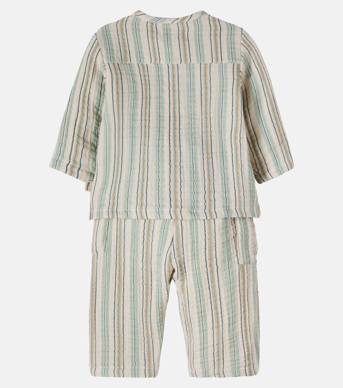 Baby Shelby cotton top and Arne cotton pants set | Wheat