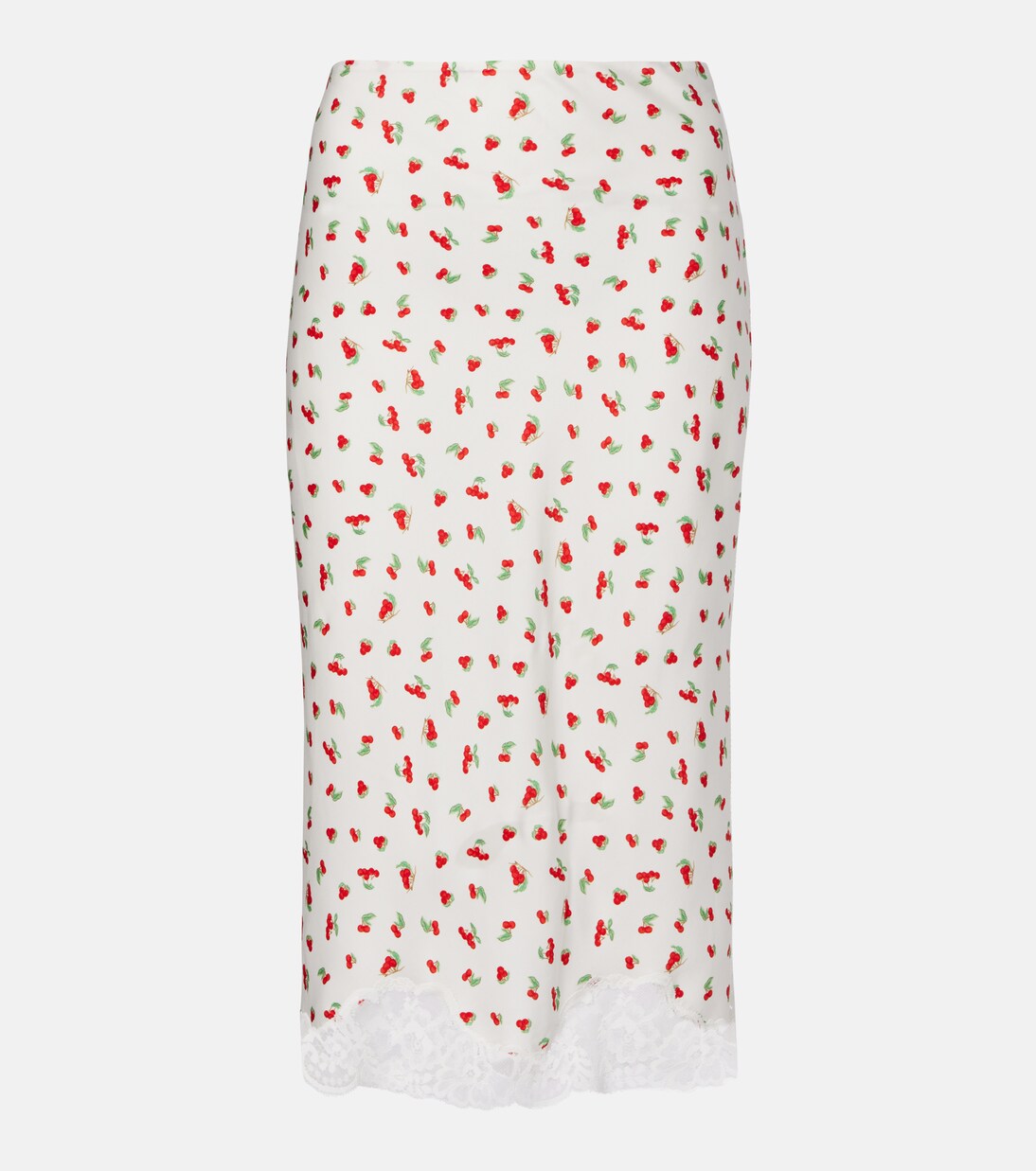 Fae lace-trimmed printed midi skirt | Posse