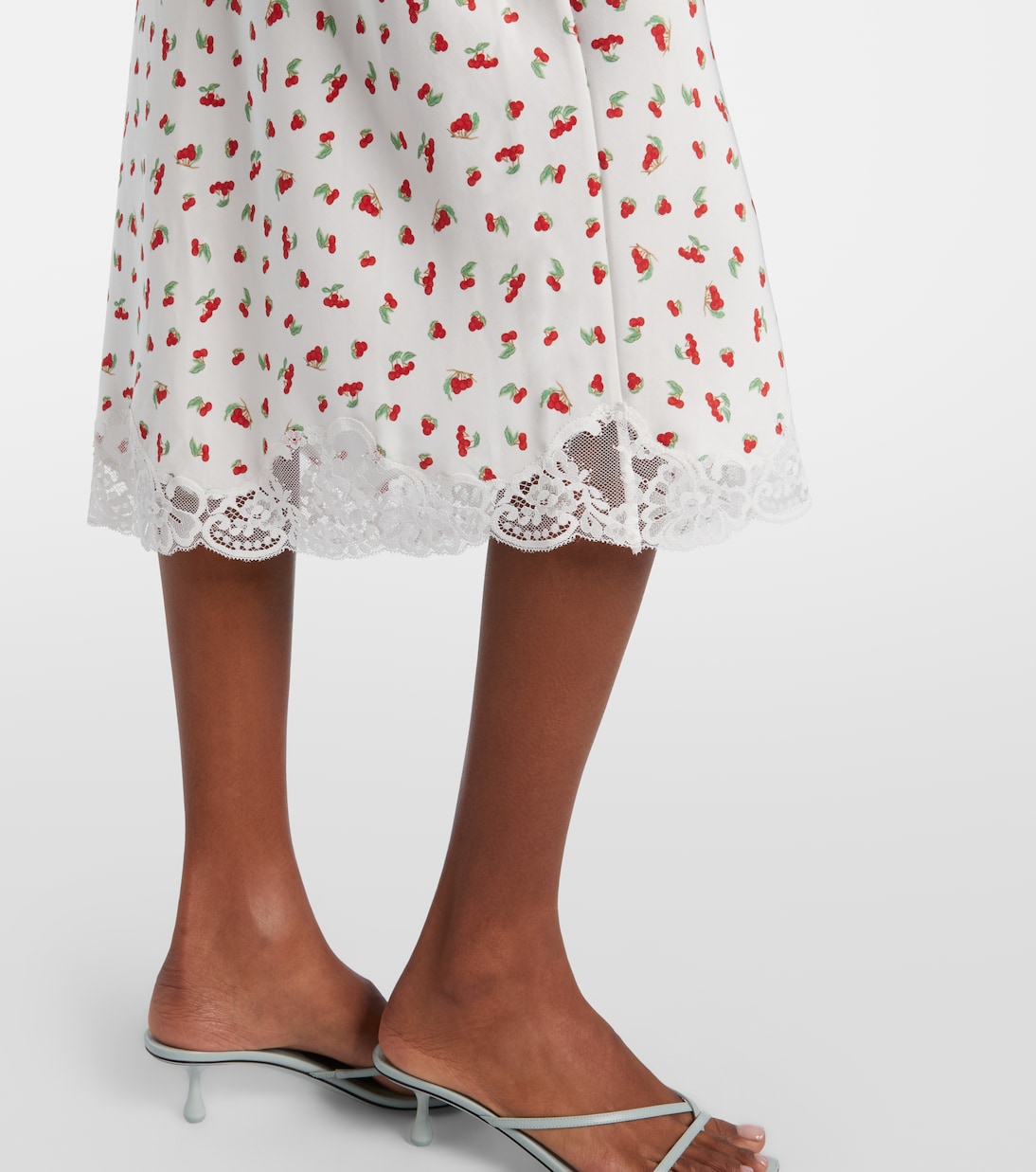 Fae lace-trimmed printed midi skirt | Posse