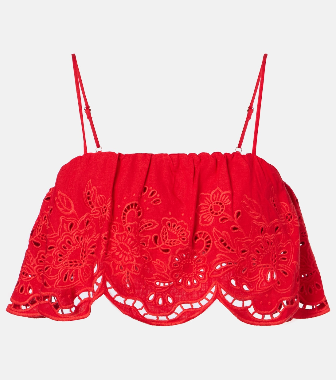 Broderie anglaise linen-blend crop top | Farm Rio