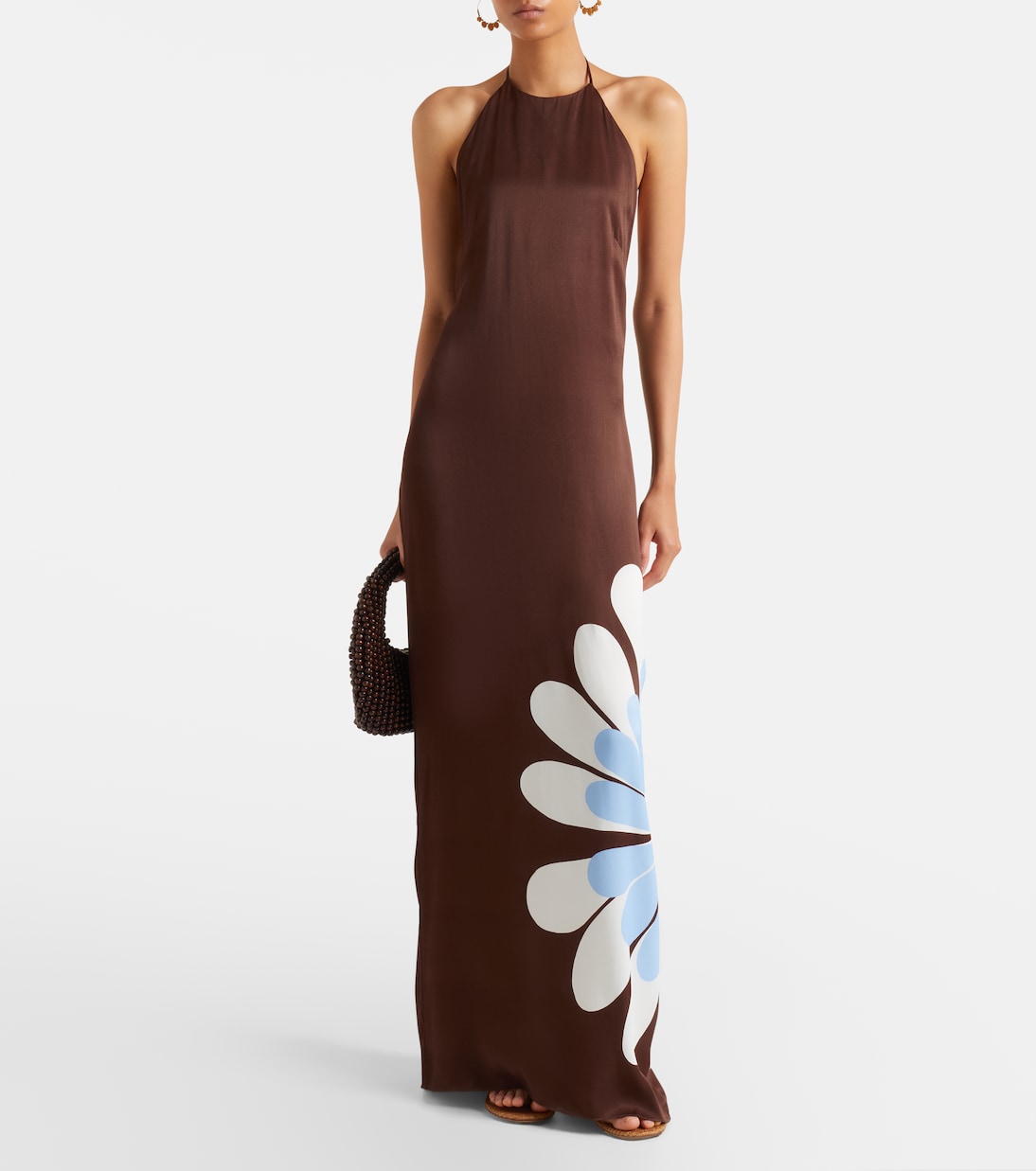 Agnes floral halterneck maxi dress | Cala de la Cruz
