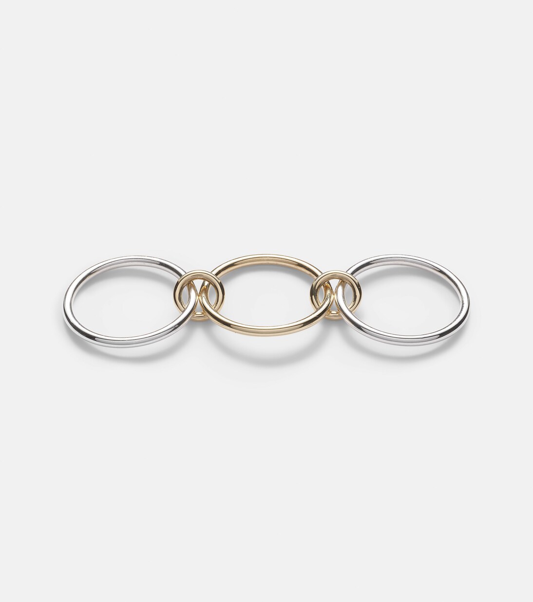 Solarium 18kt yellow gold and sterling silver linked rings | Spinelli Kilcollin