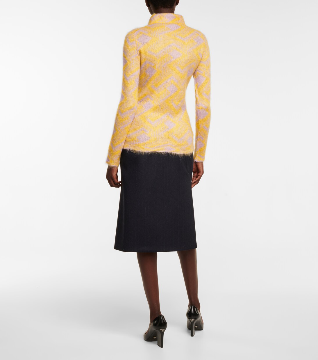 马海毛混纺Polo衫式毛衣 | Prada