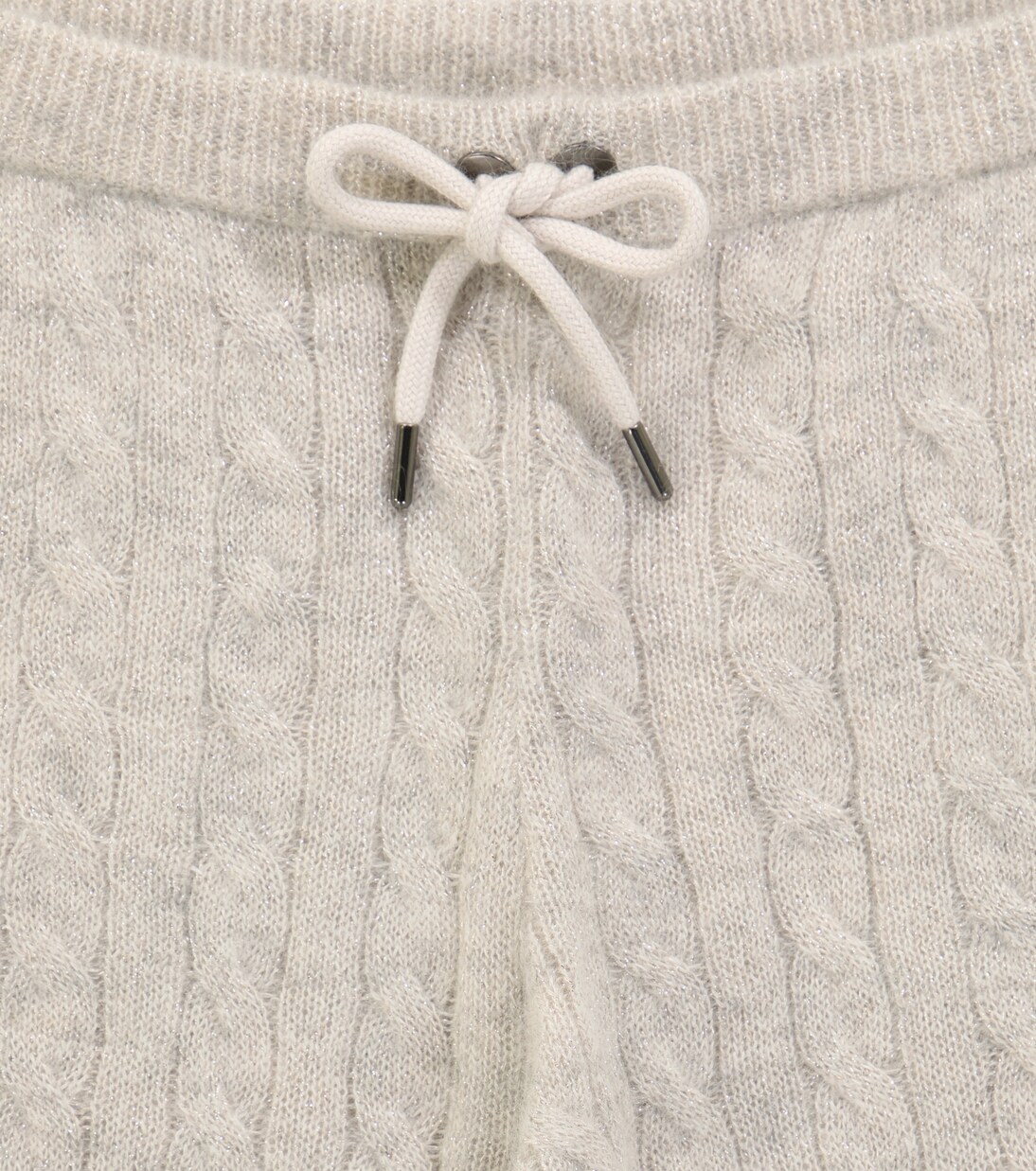 Metallic cable-knit sweatpants | Brunello Cucinelli Kids