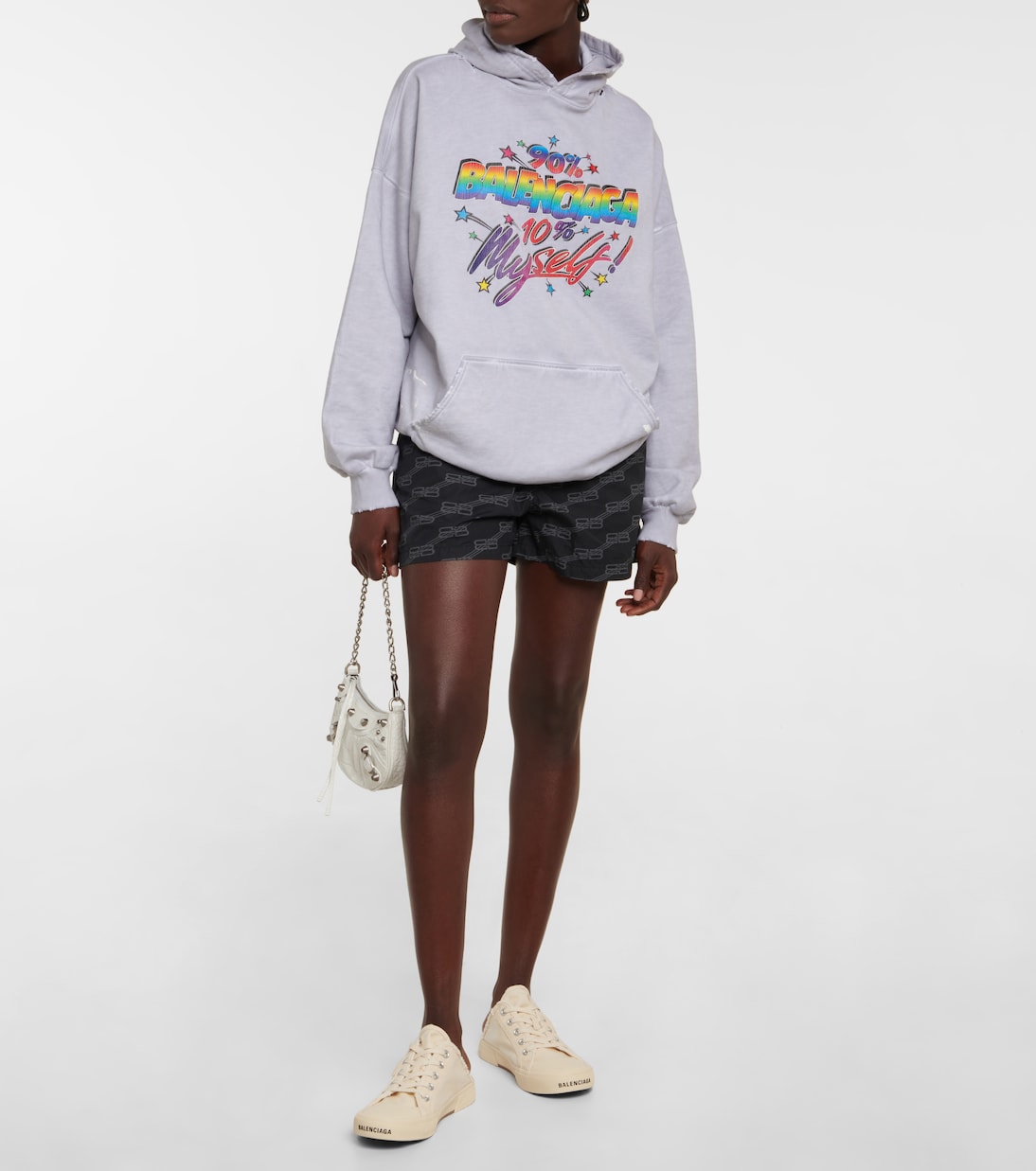 Paris distressed open-back sneakers | Balenciaga