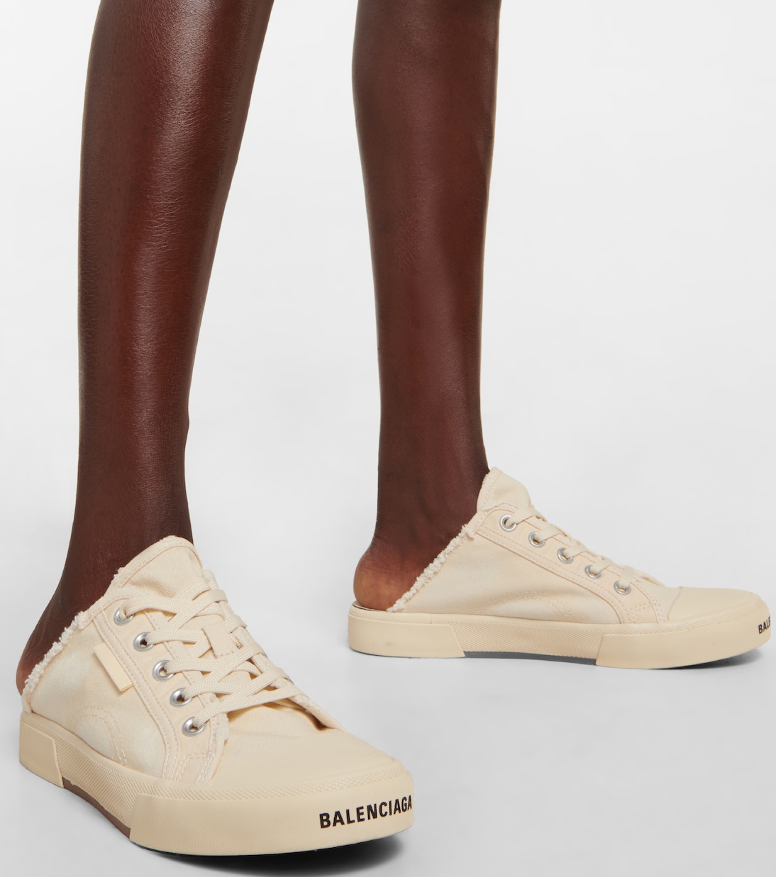 Paris distressed open-back sneakers | Balenciaga