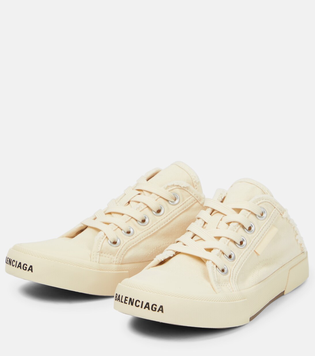 Paris distressed open-back sneakers | Balenciaga
