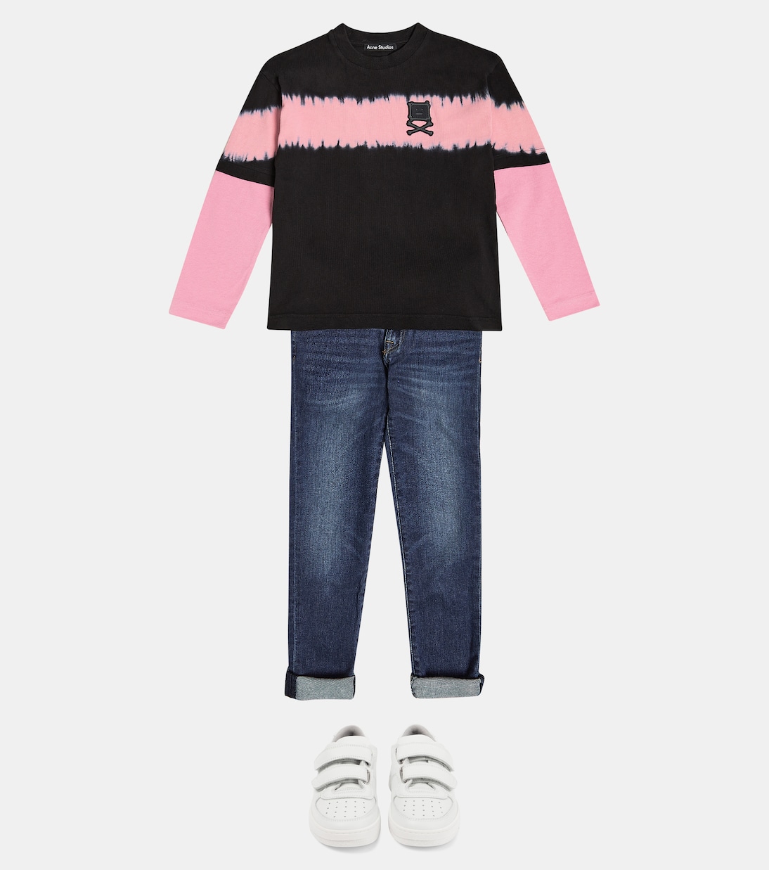 Face printed cotton jersey top | Acne Studios Kids