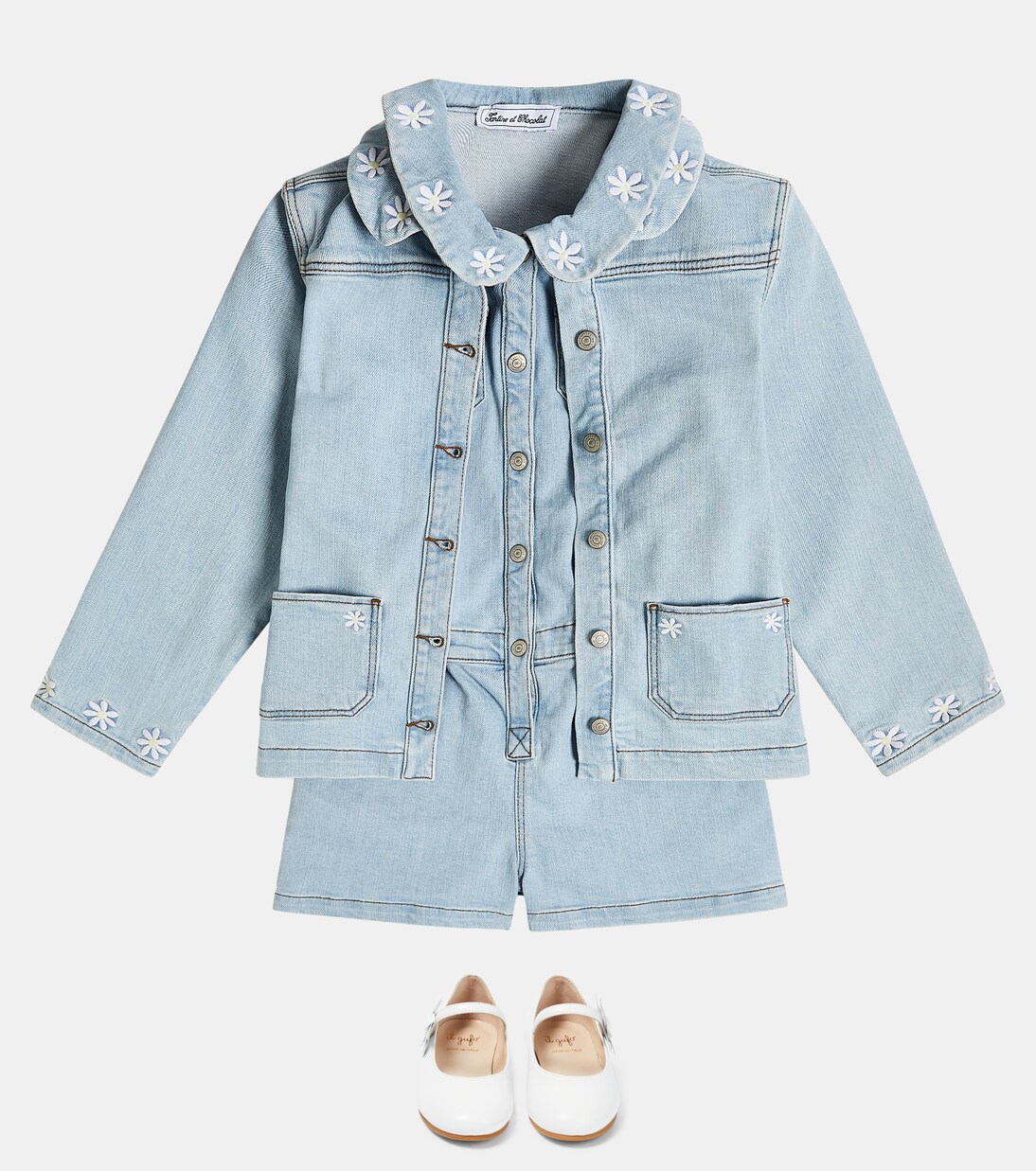 Veste brodée en jean | Tartine et Chocolat