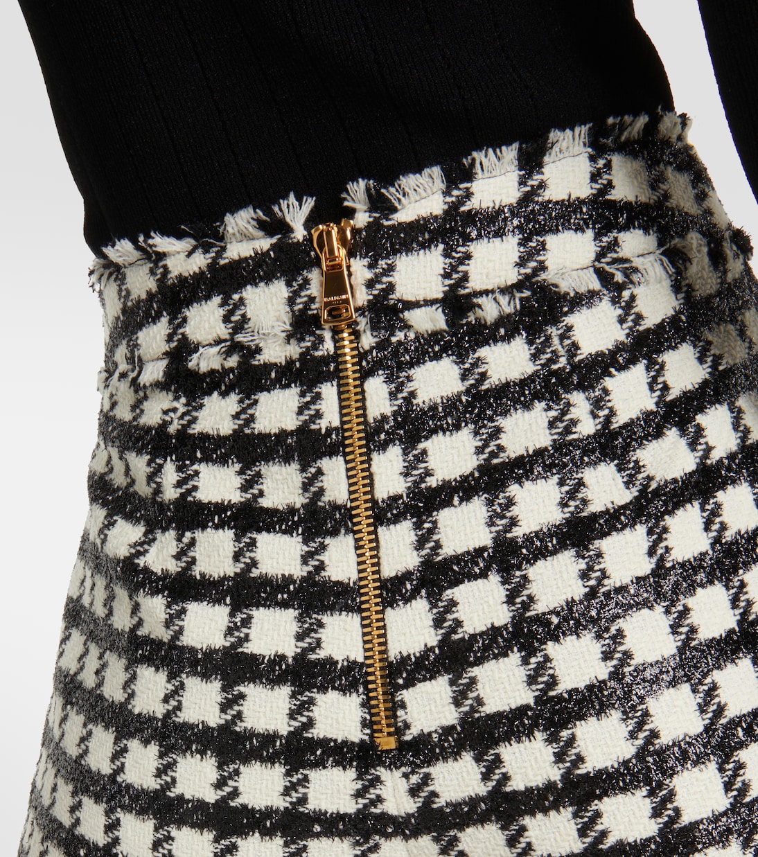 High-rise checked wool-blend shorts | Balmain