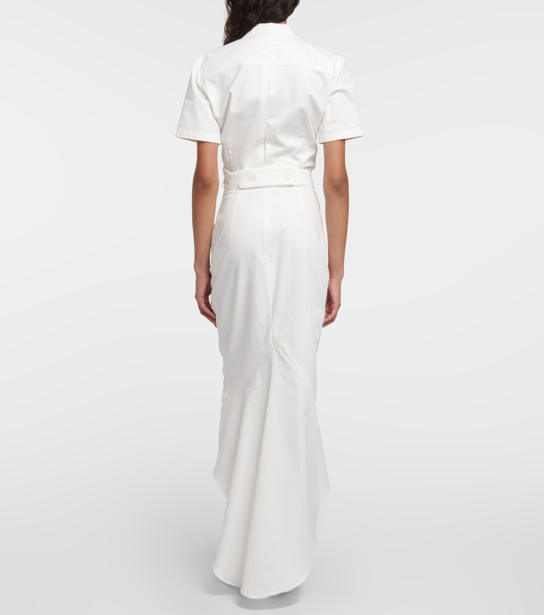 Falda midi de algodón asimétrica | Prada