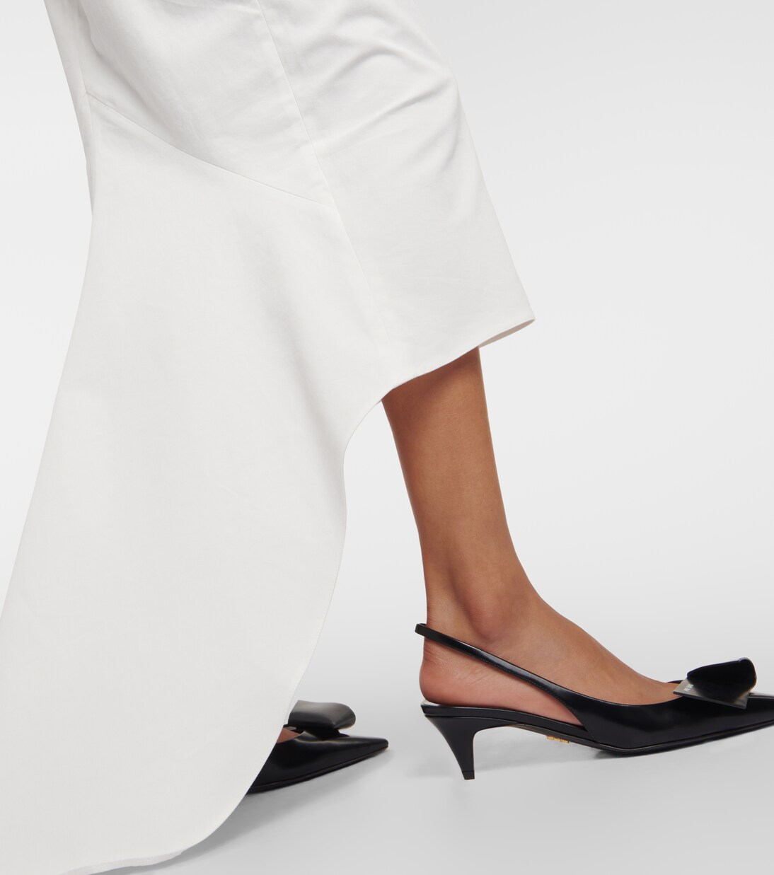 Falda midi de algodón asimétrica | Prada