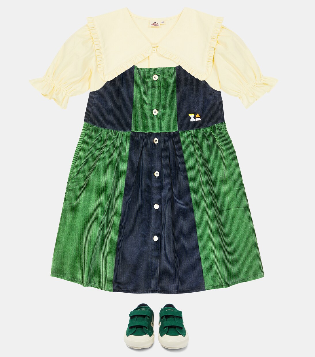 Patchwork cotton corduroy dress | Bobo Choses