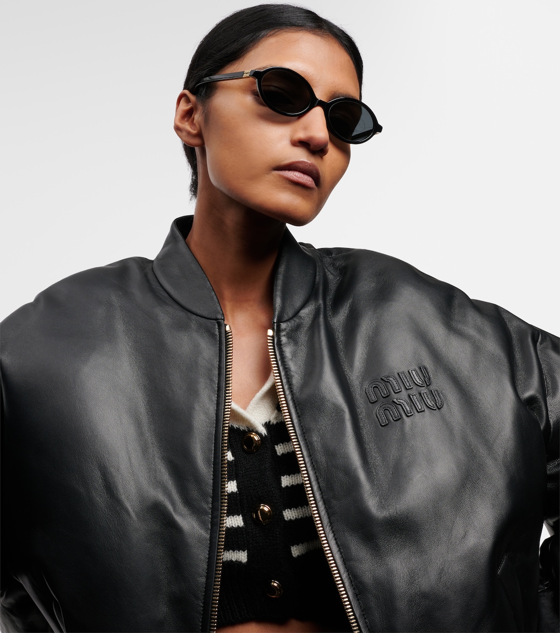 Occhiali da sole rotondi con logo | Miu Miu