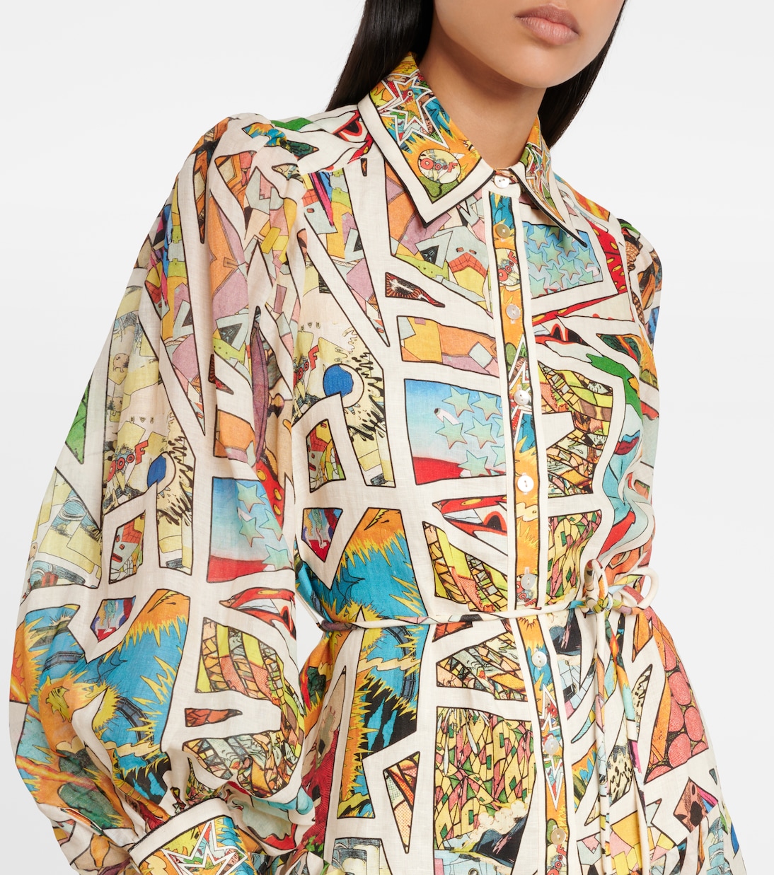 Robe chemise Star Man en lin | Alémais