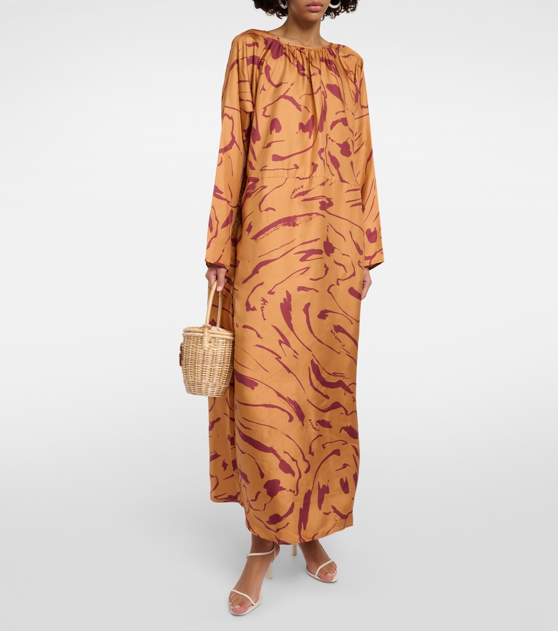 Bedrucktes Maxikleid Valencia aus Seide | Asceno