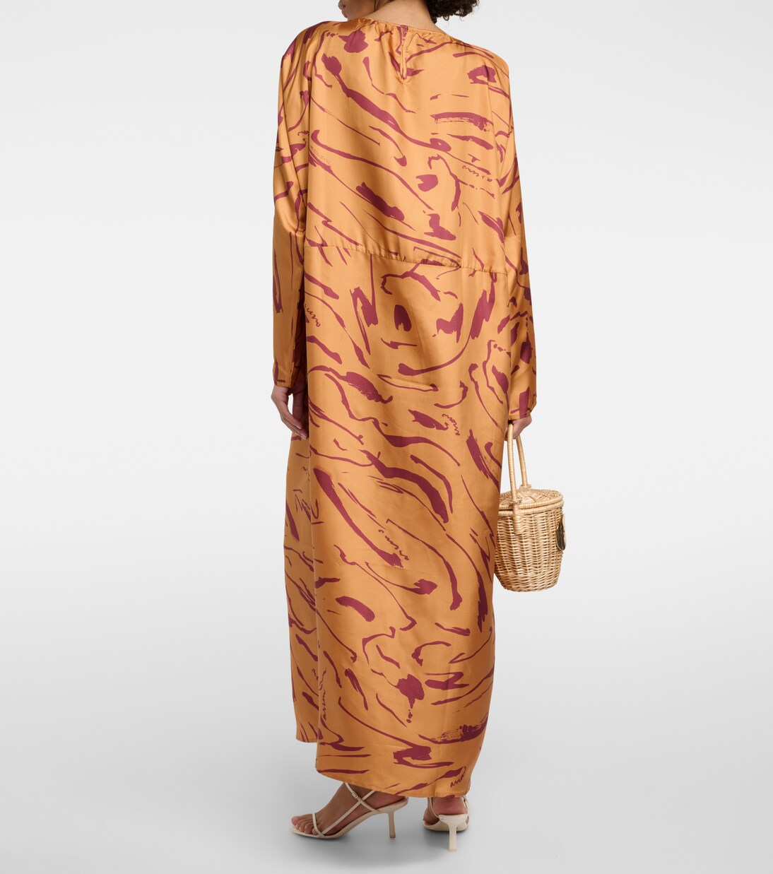 Bedrucktes Maxikleid Valencia aus Seide | Asceno