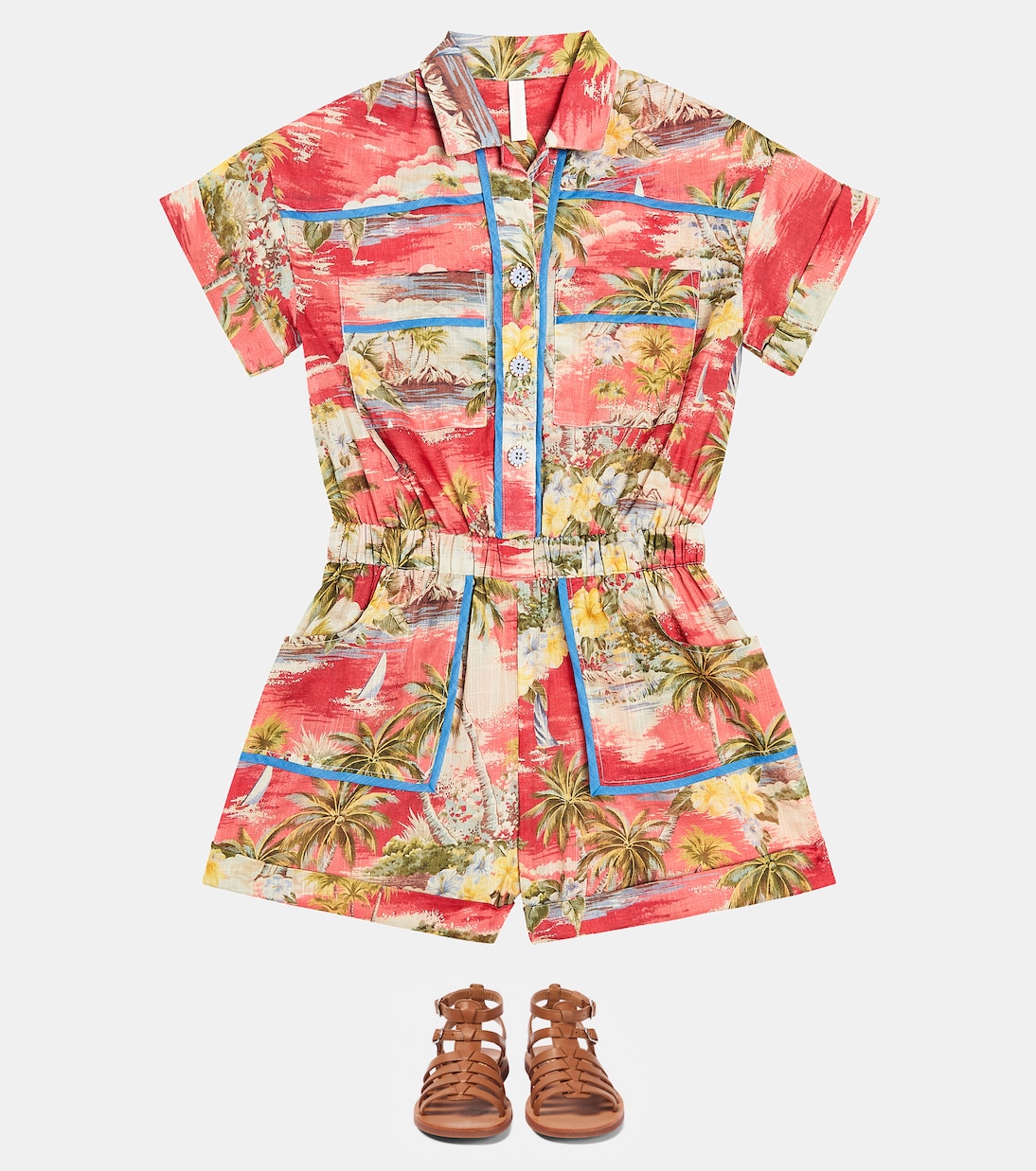 Alight printed cotton playsuit | Zimmermann Kids