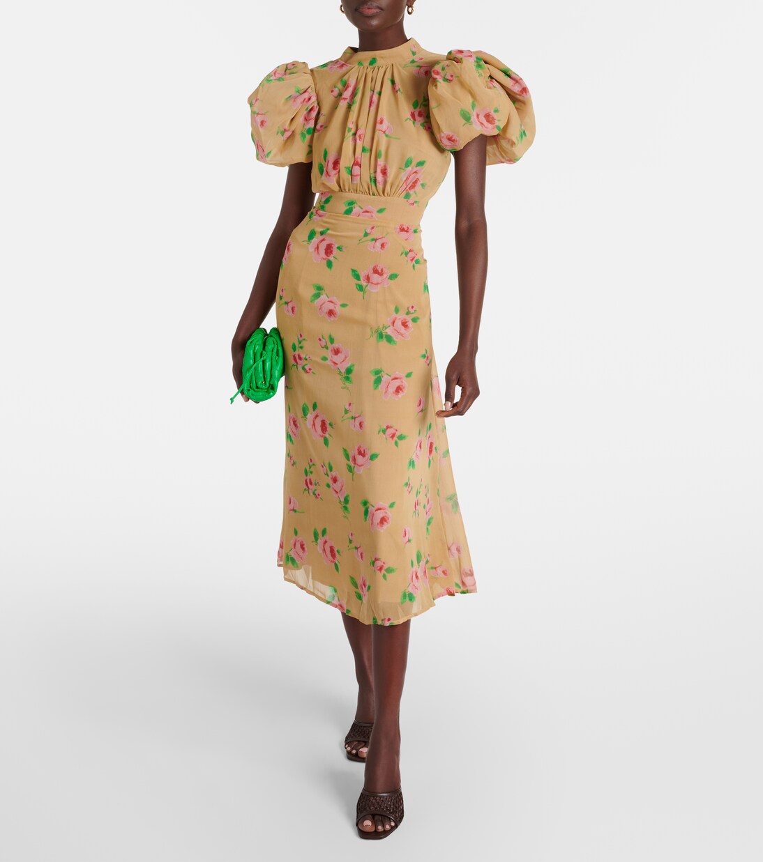 Robe midi Noon à fleurs | Rotate