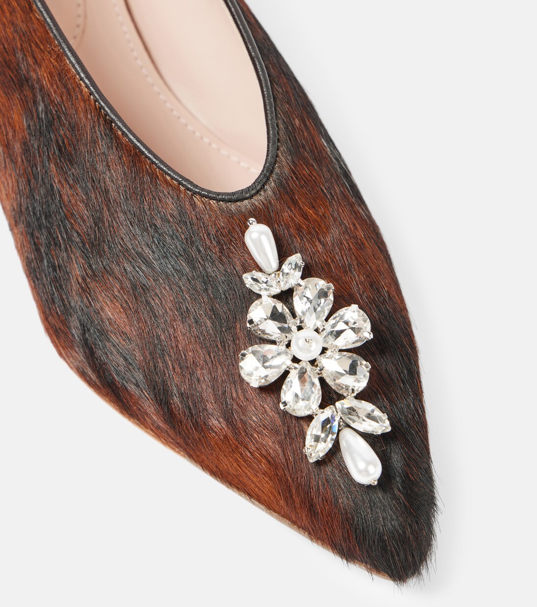 Embellished calf hair ballet flats | Simone Rocha