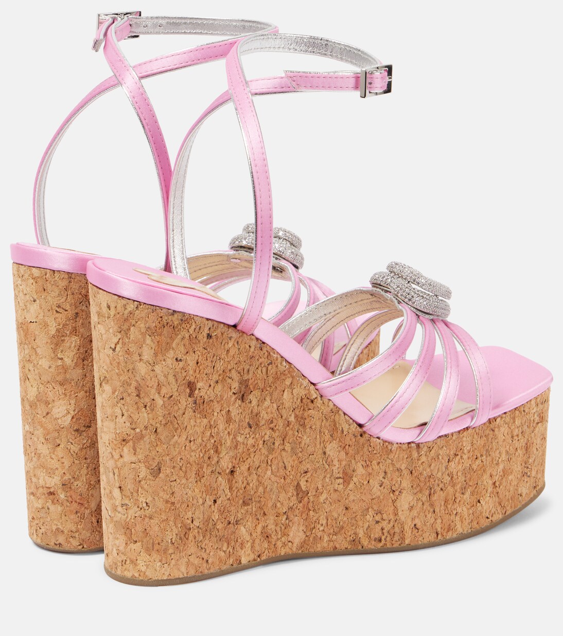 Wedge-Sandalen Double Heart aus Satin | Mach & Mach
