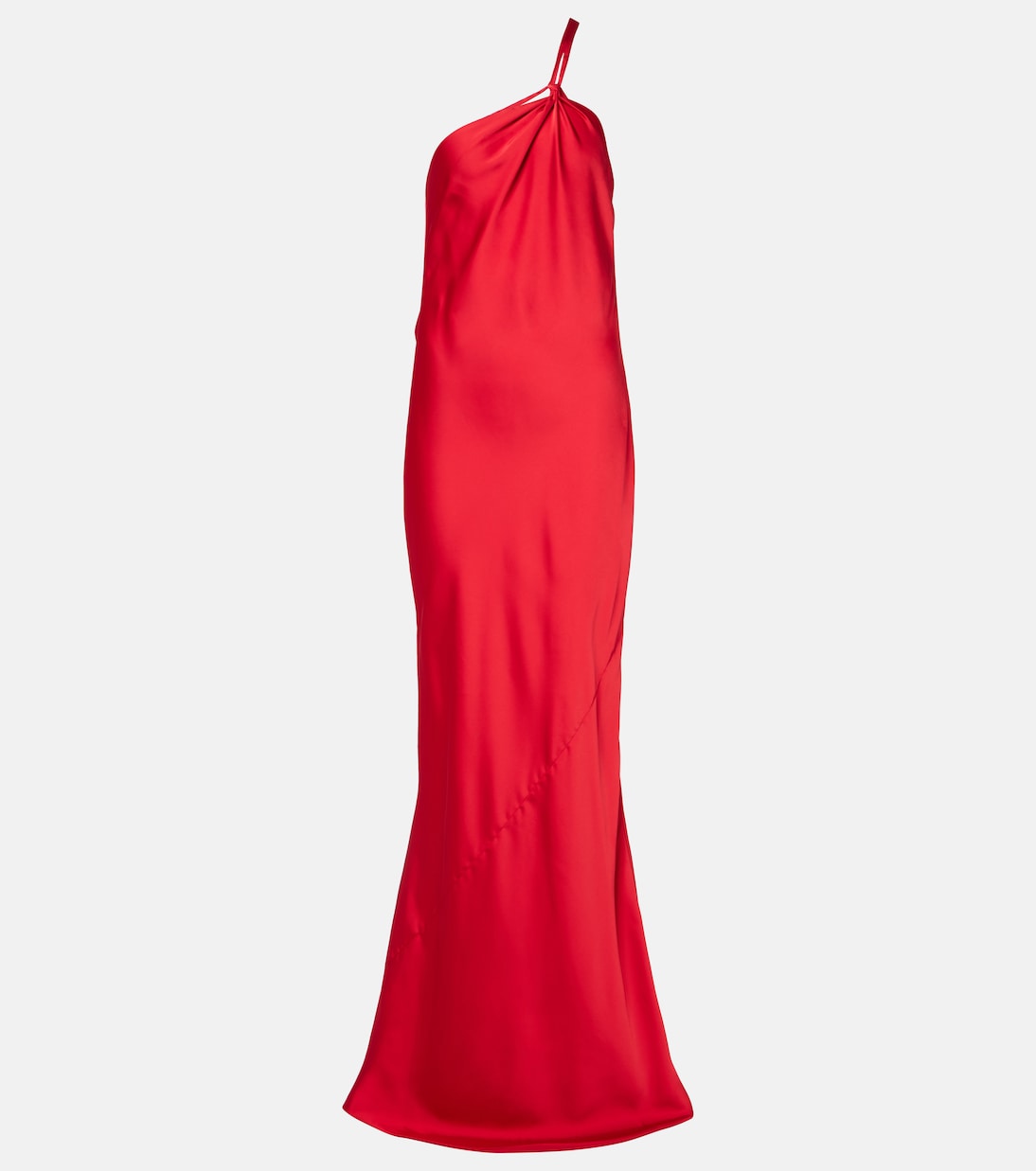 Robe longue asymétrique en satin | Norma Kamali