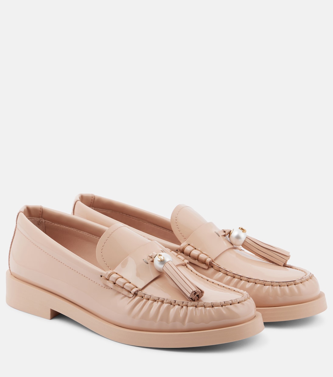 Loafers Addie aus Lackleder mit Zierperle | Jimmy Choo