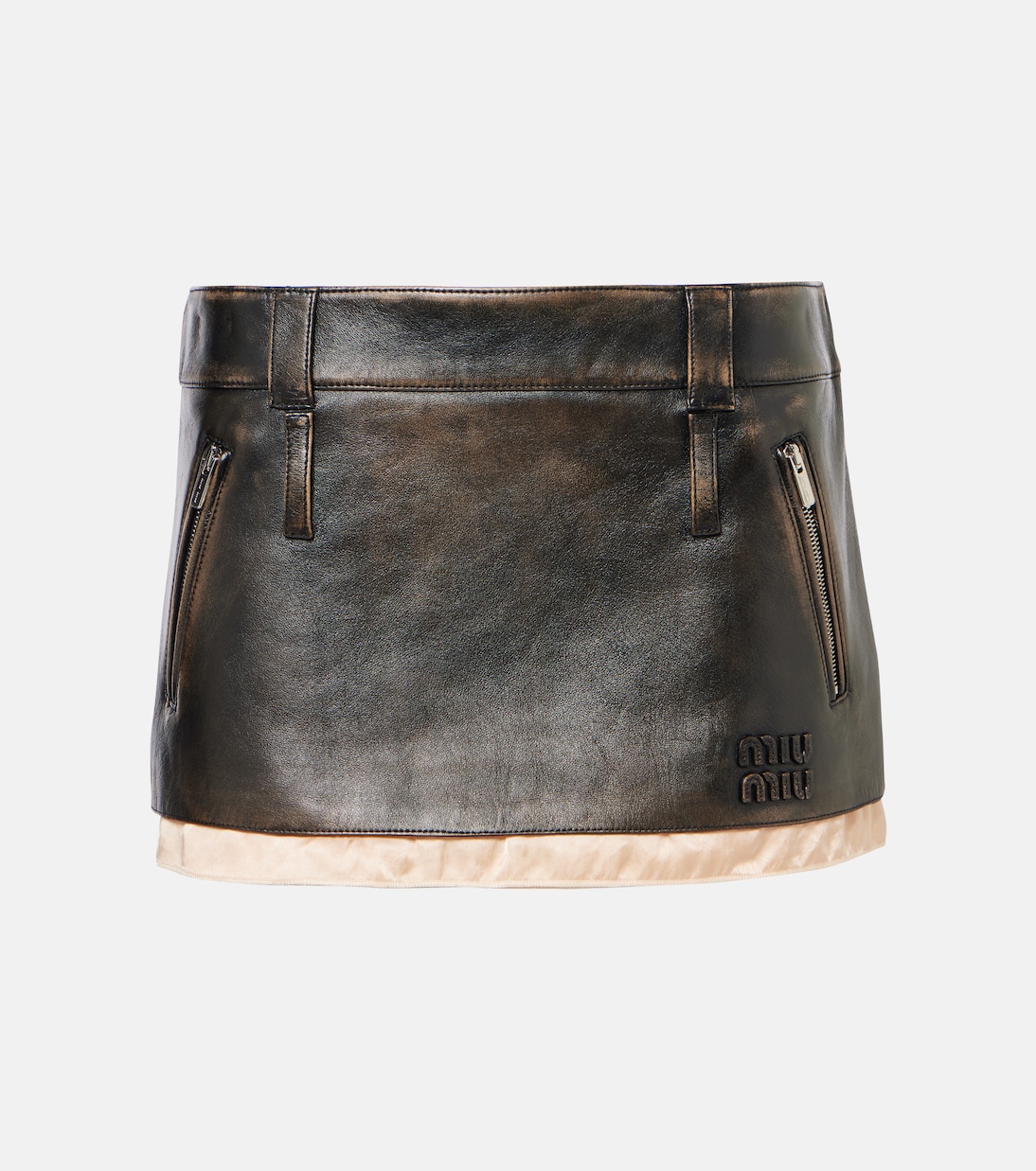 Leather miniskirt | Miu Miu
