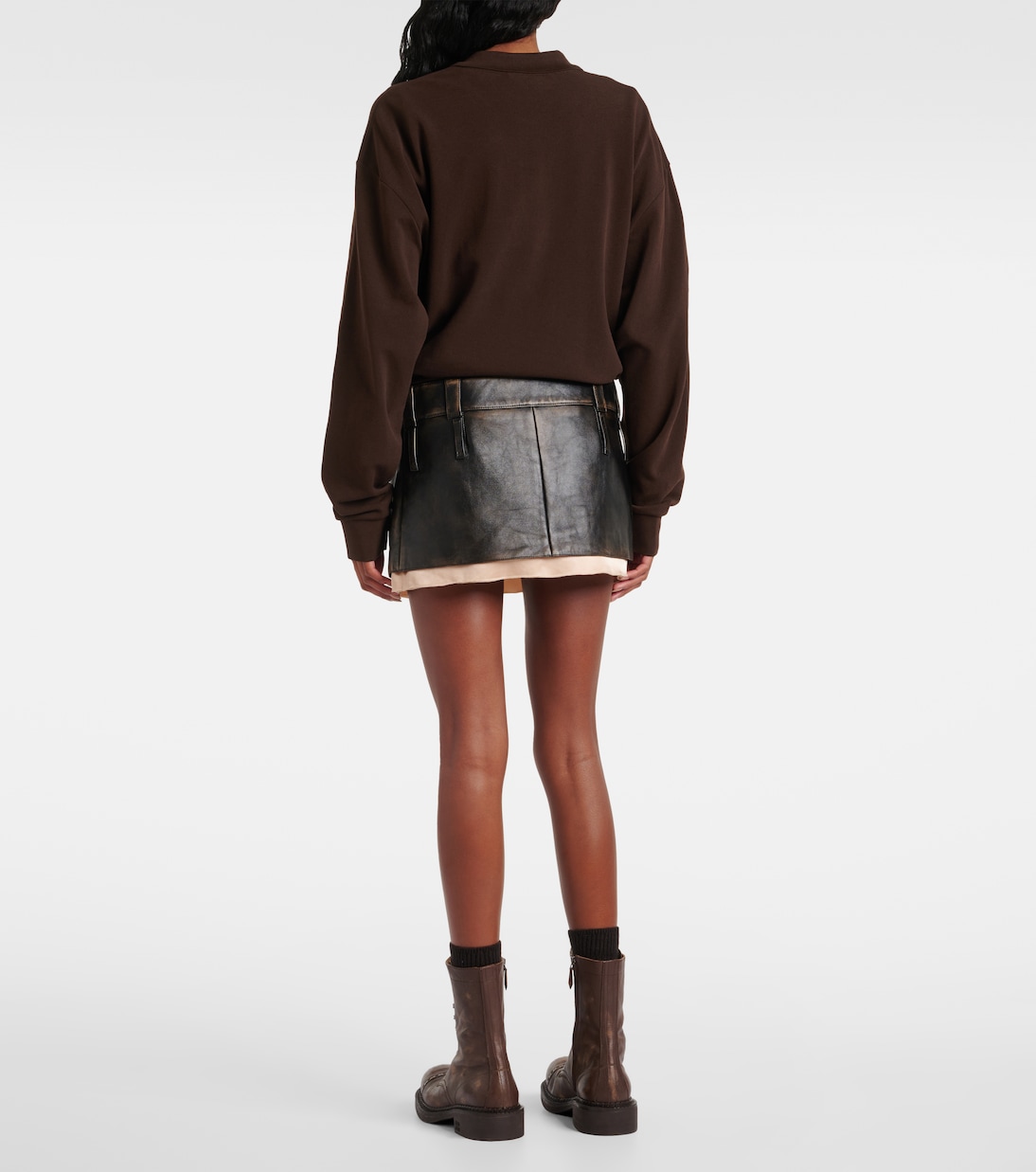 Leather miniskirt | Miu Miu