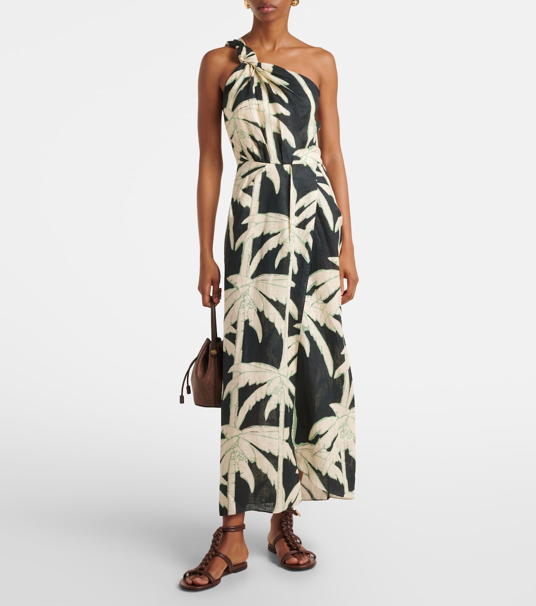 Bedrucktes One-Shoulder-Midikleid | Johanna Ortiz