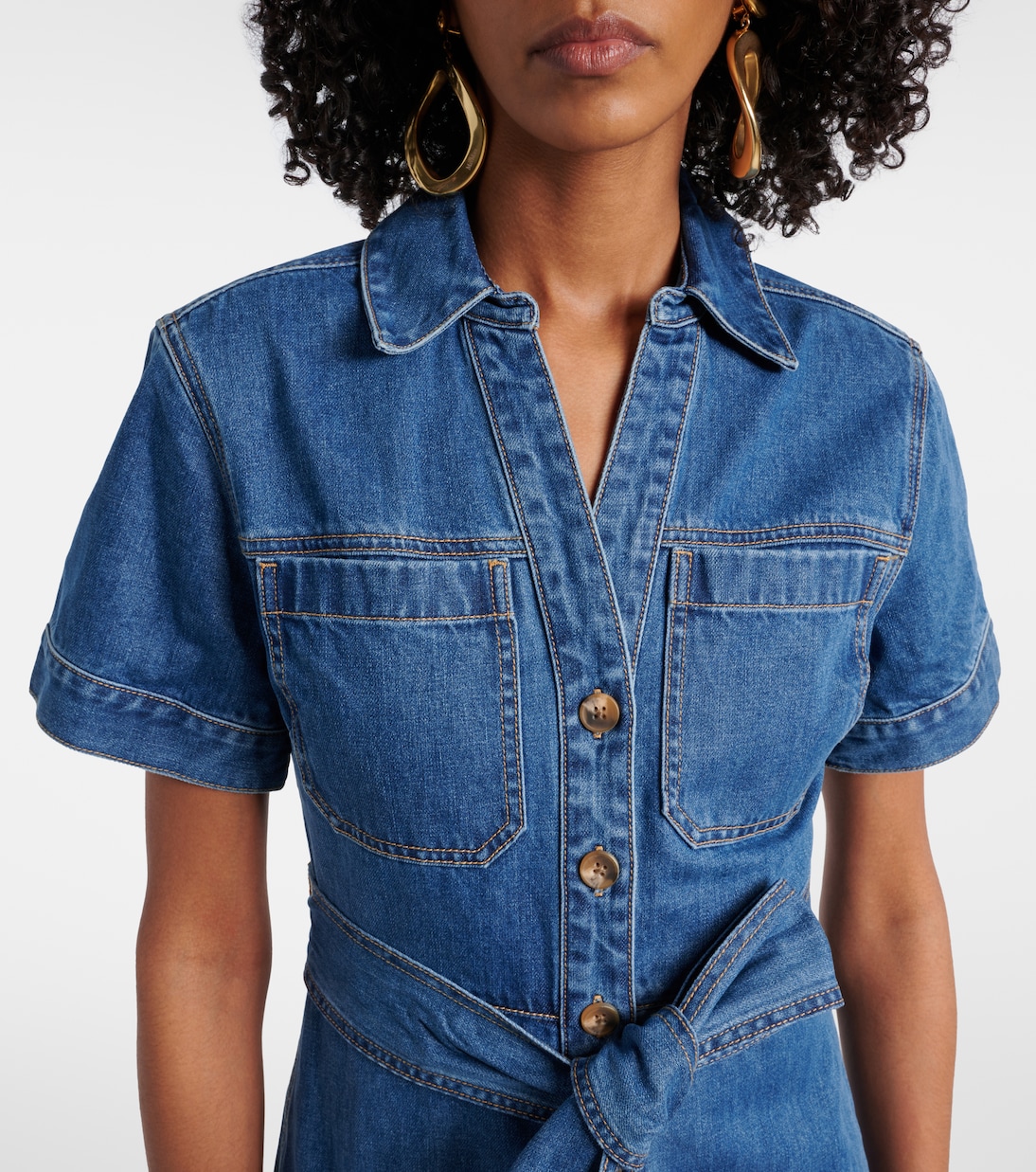 Vestido camisero Tabby de algodón | Veronica Beard