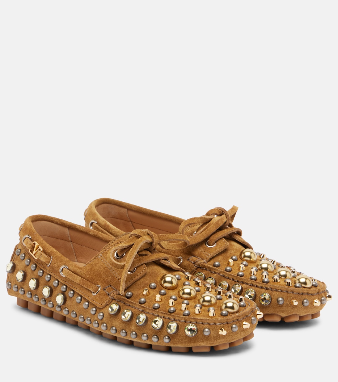 Fastaway embellished suede driving shoes | Valentino Garavani