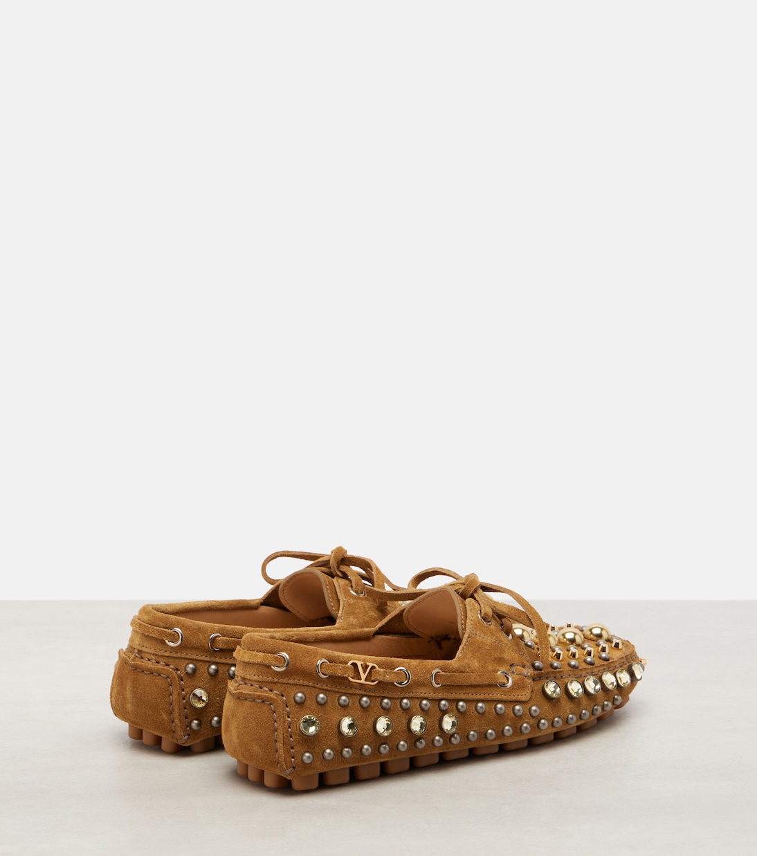 Fastaway embellished suede driving shoes | Valentino Garavani
