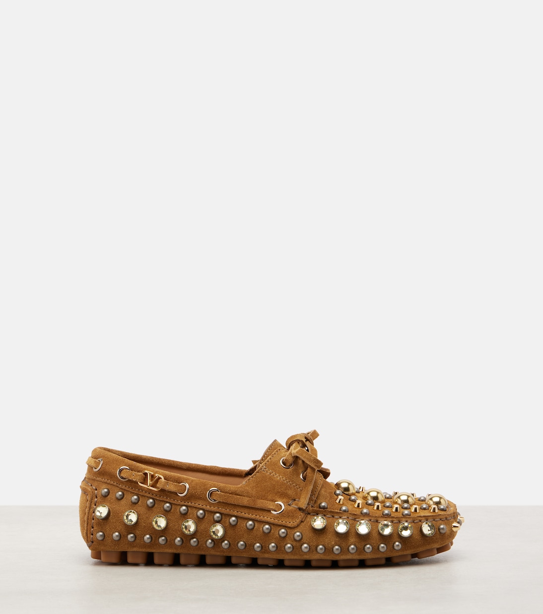 Fastaway embellished suede driving shoes | Valentino Garavani