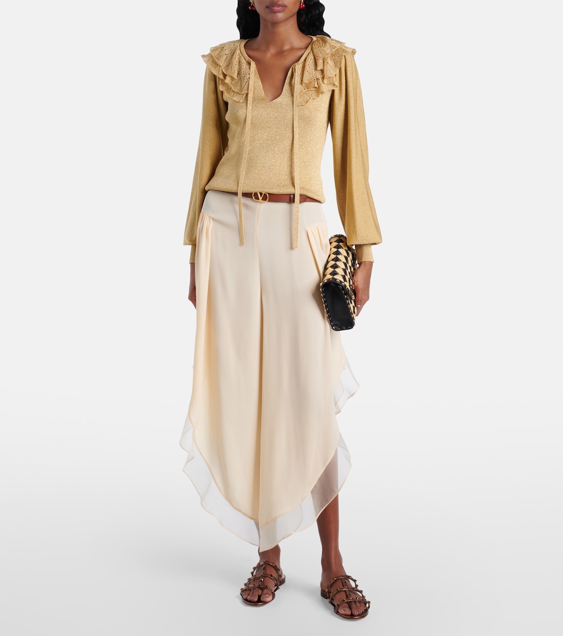 Rockstud metallic leather sandals | Valentino Garavani