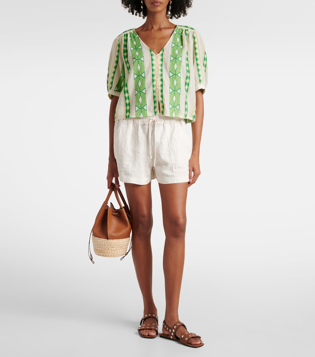 Sutton linen shorts | Velvet