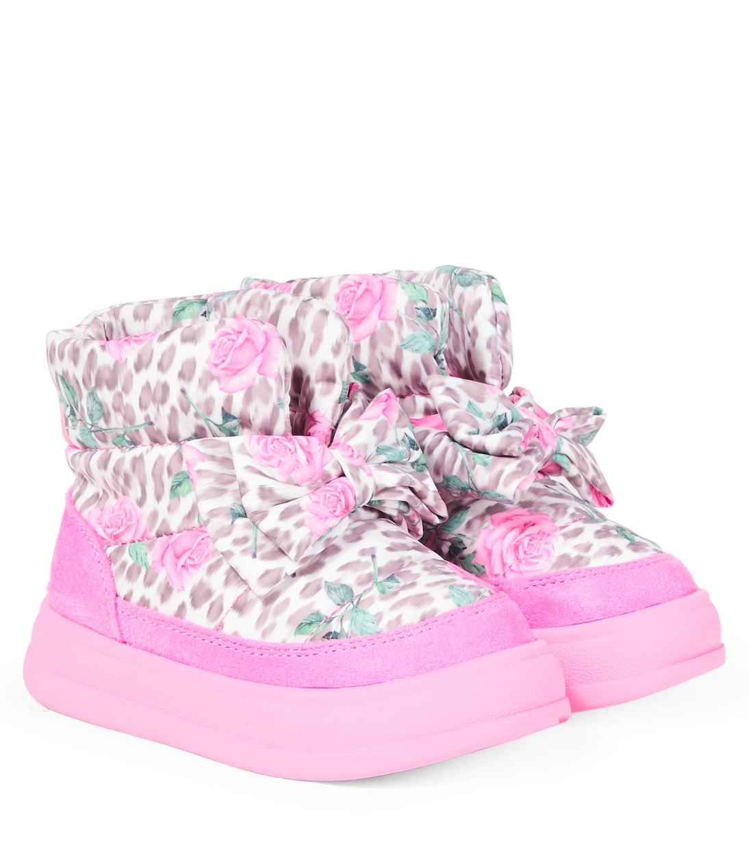 Printed bow-detail boots | Monnalisa