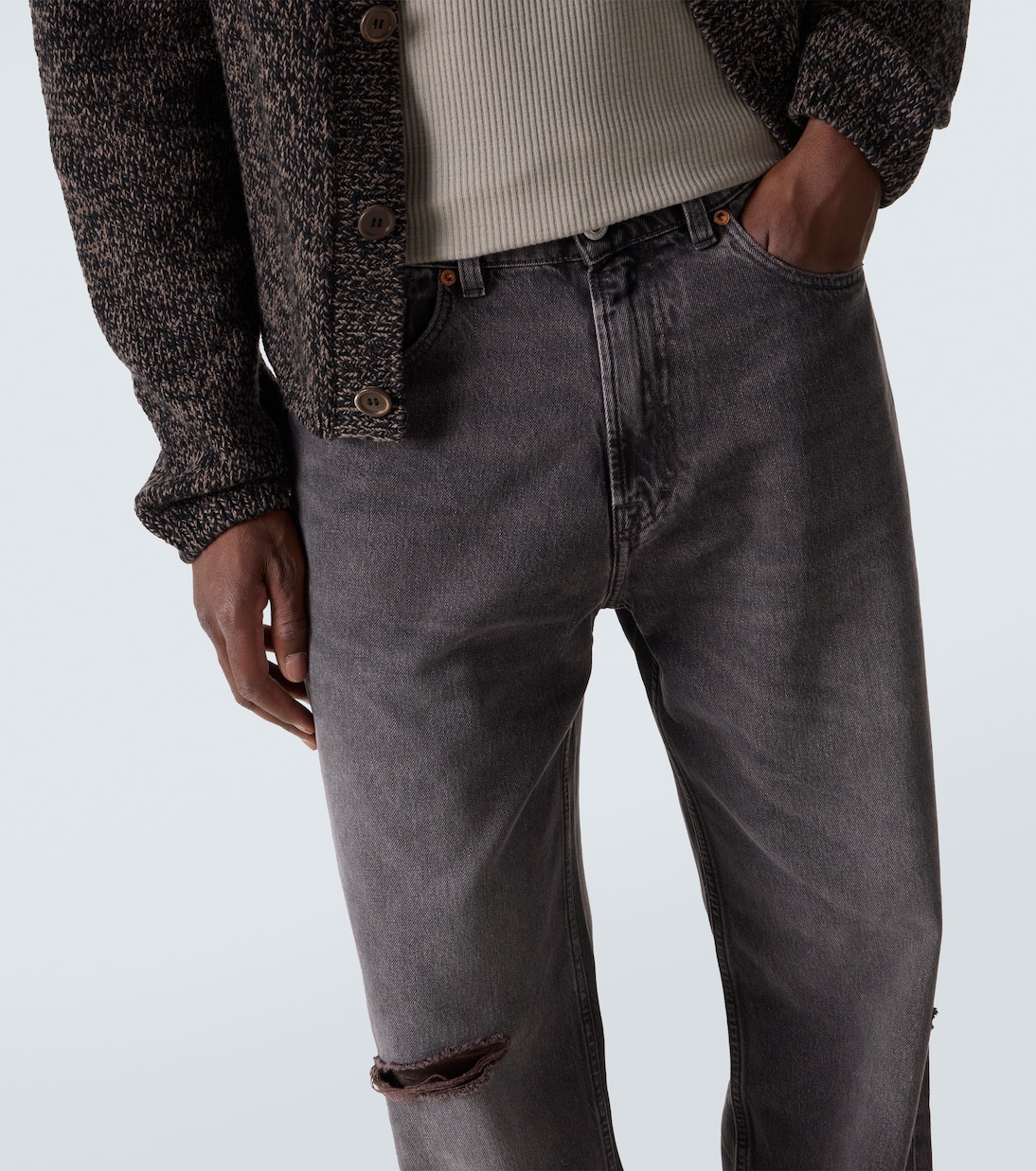 Wide-Leg Distressed Jeans Third Cut | Our Legacy