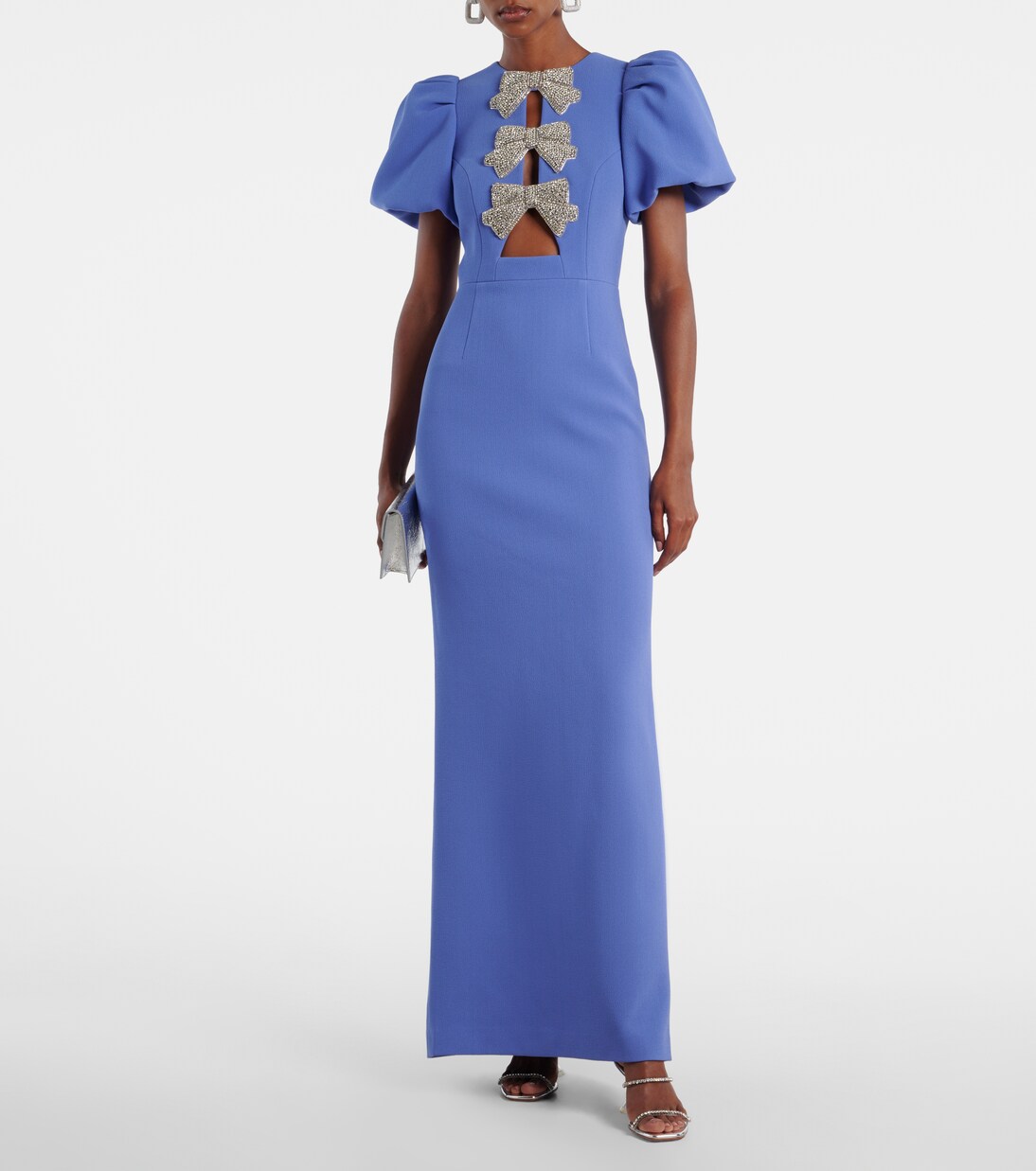 Robe longue Violetta en crêpe à ornements | Rebecca Vallance