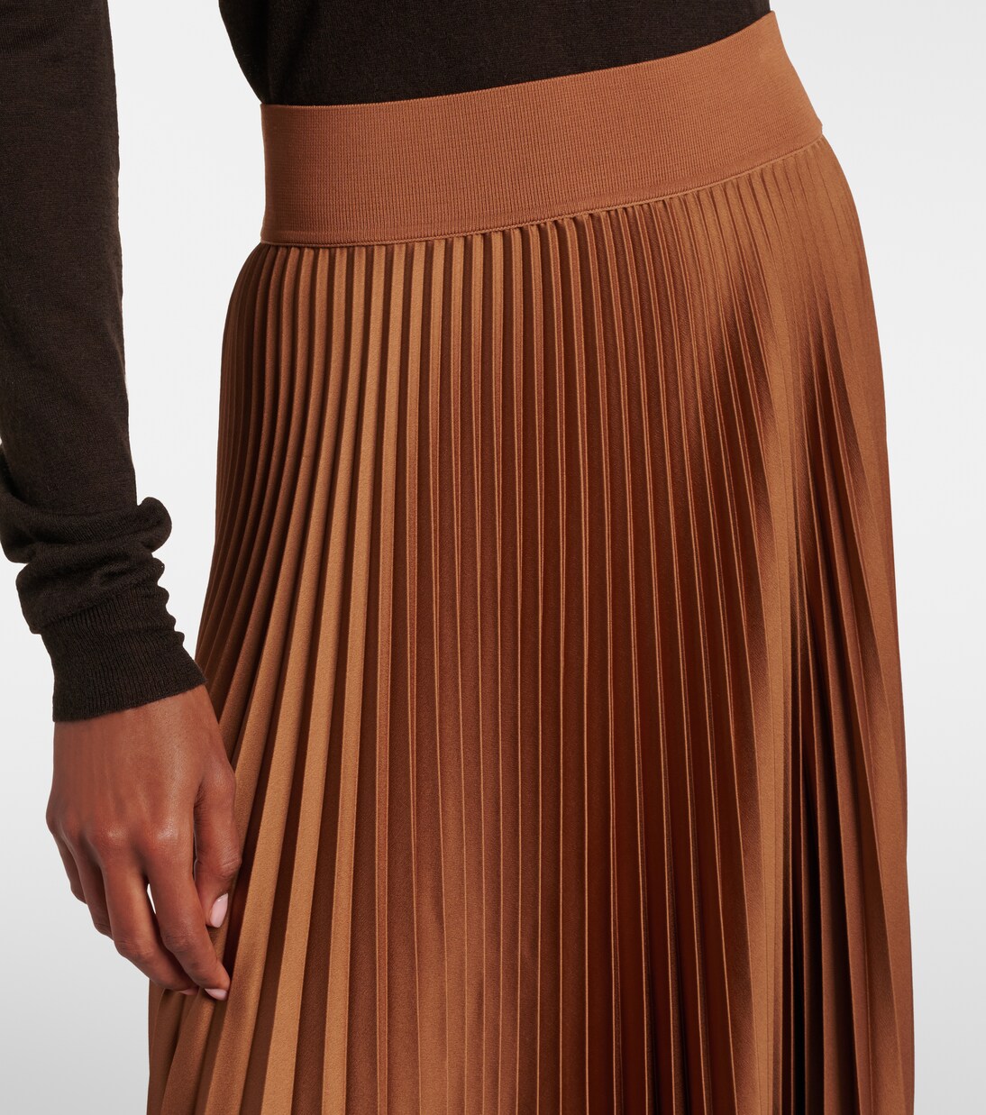 Ade plissé asymmetric crêpe midi skirt | Joseph