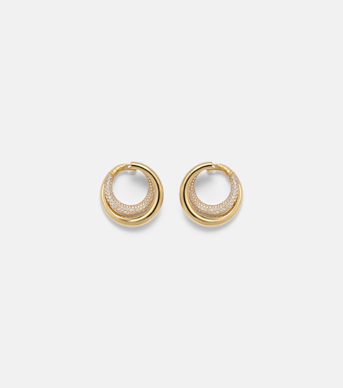 Infinity Loop Medium 18kt gold (750/1000) earrings with diamonds | Engelbert