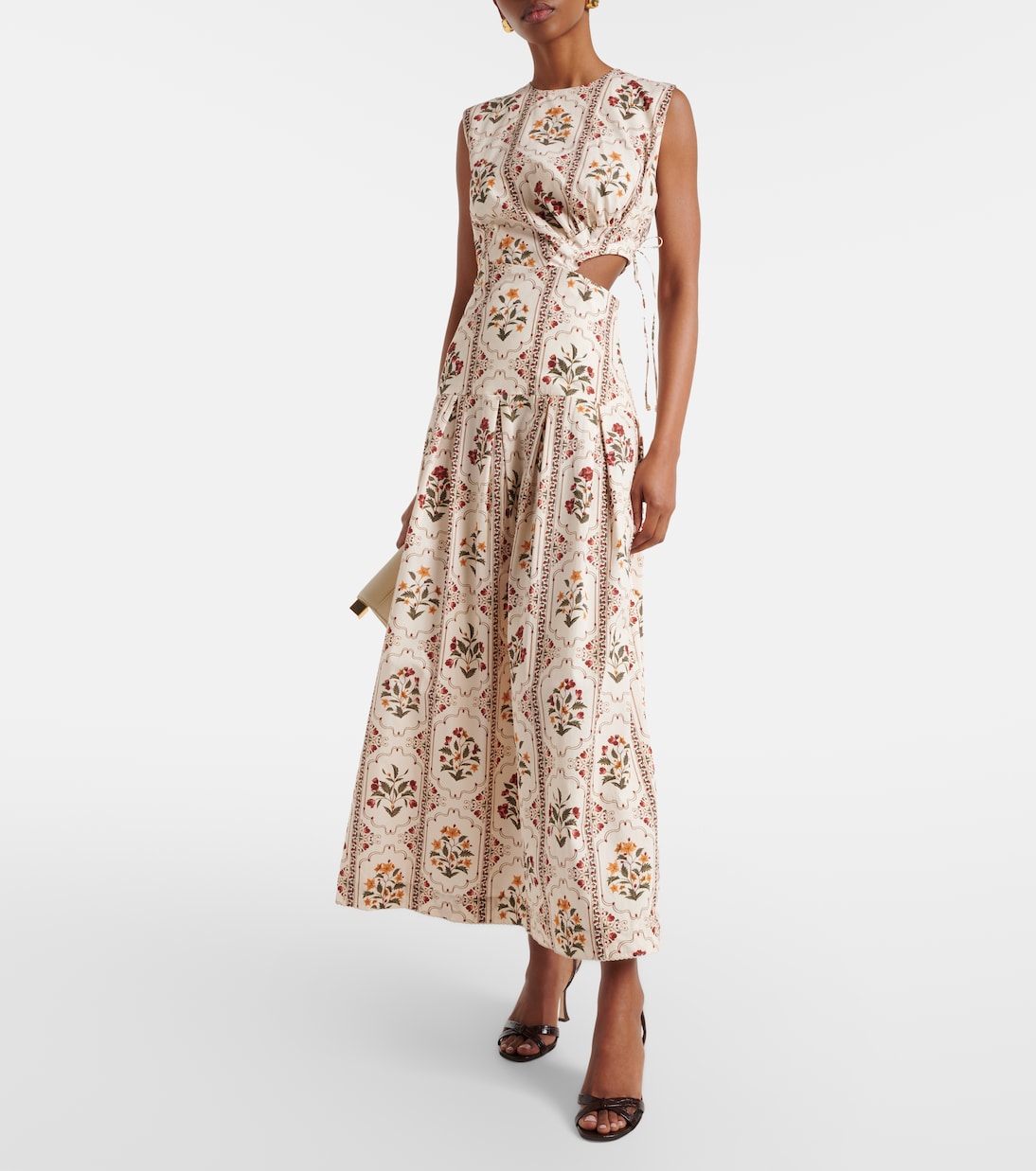 Otoño Andes floral cotton midi dress | Agua by Agua Bendita