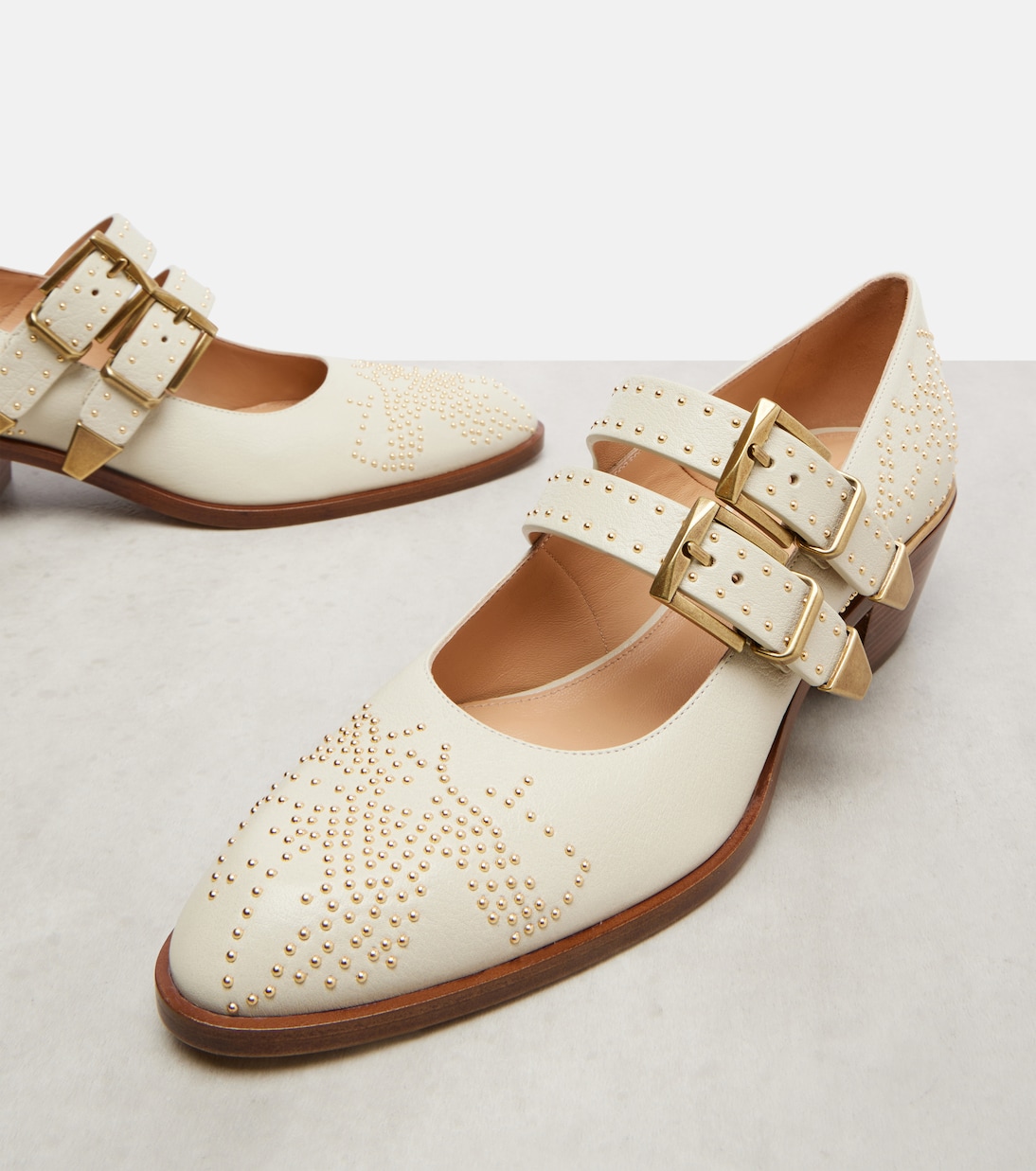 Susan studded leather Mary Jane pumps | Chloé