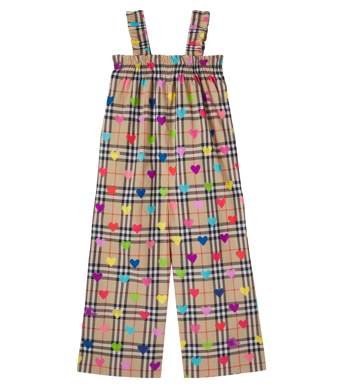 Burberry Check printed cotton overalls | Burberry Kids