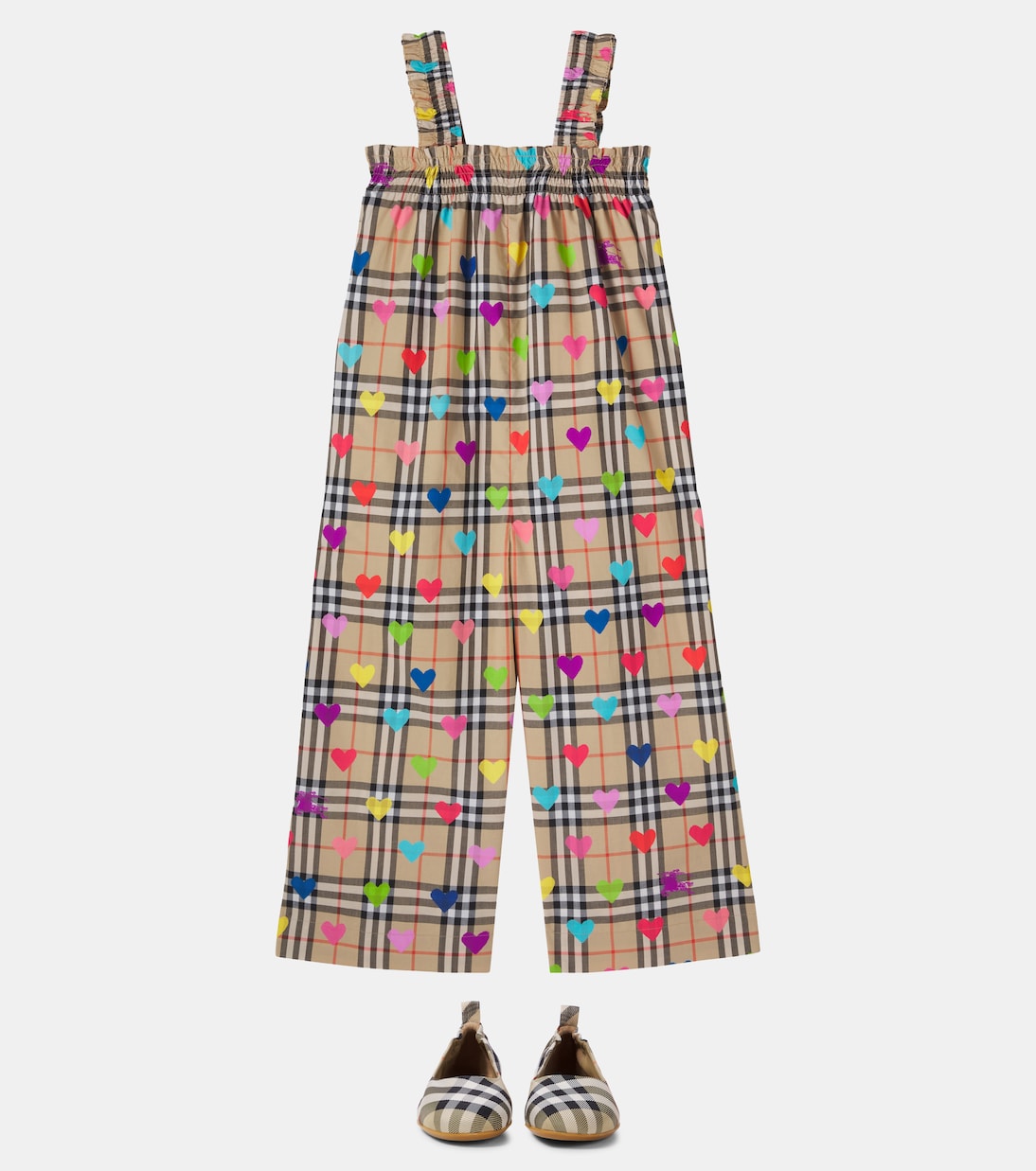 Burberry Check printed cotton overalls | Burberry Kids