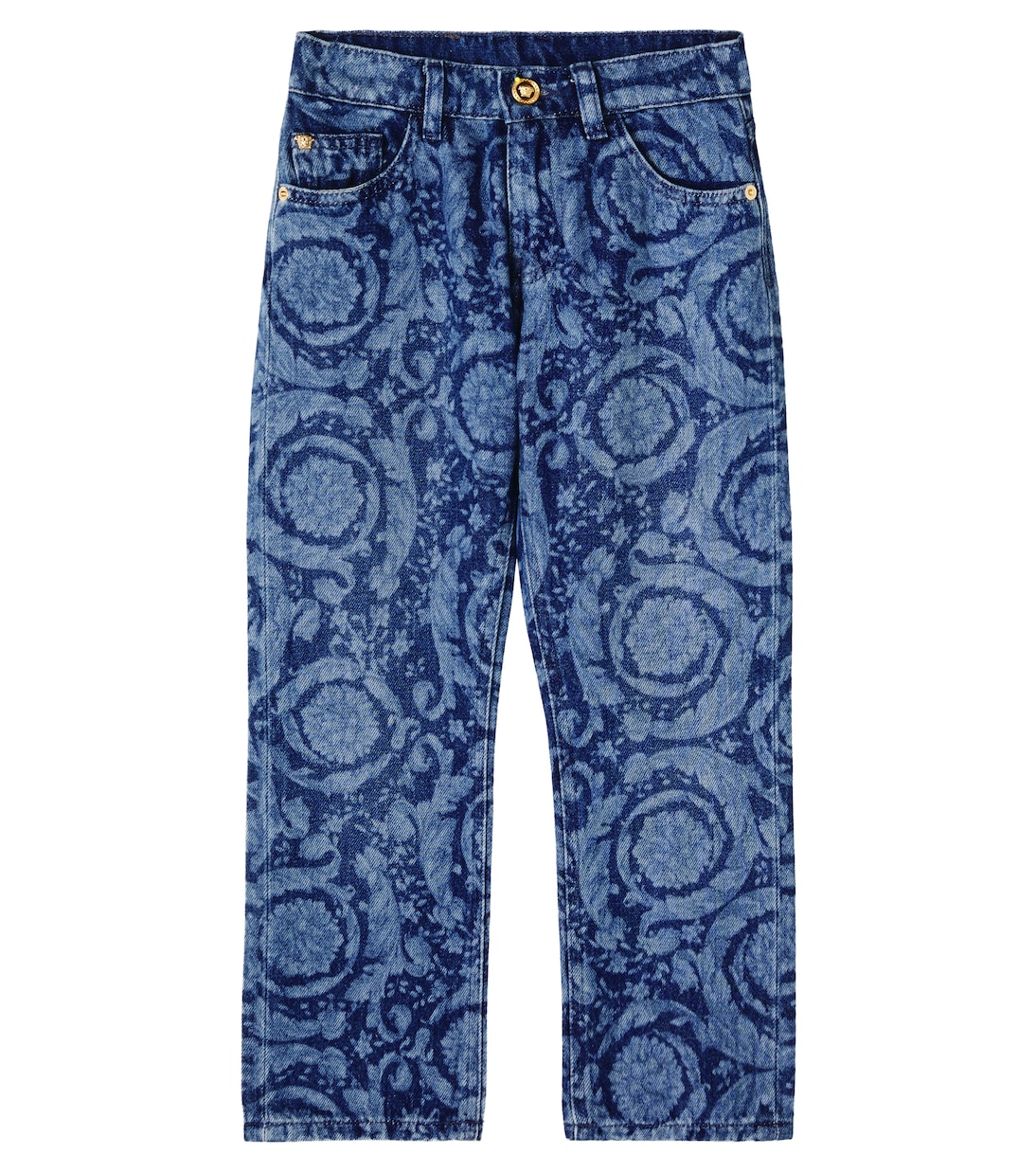 Barocco printed straight-leg jeans | Versace Kids