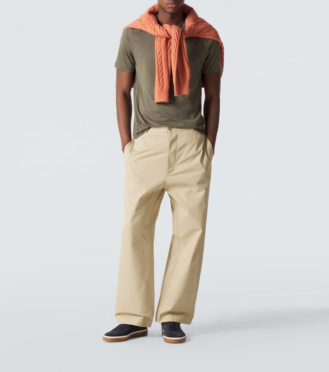 Tennis leather-trimmed suede sneakers | Loro Piana