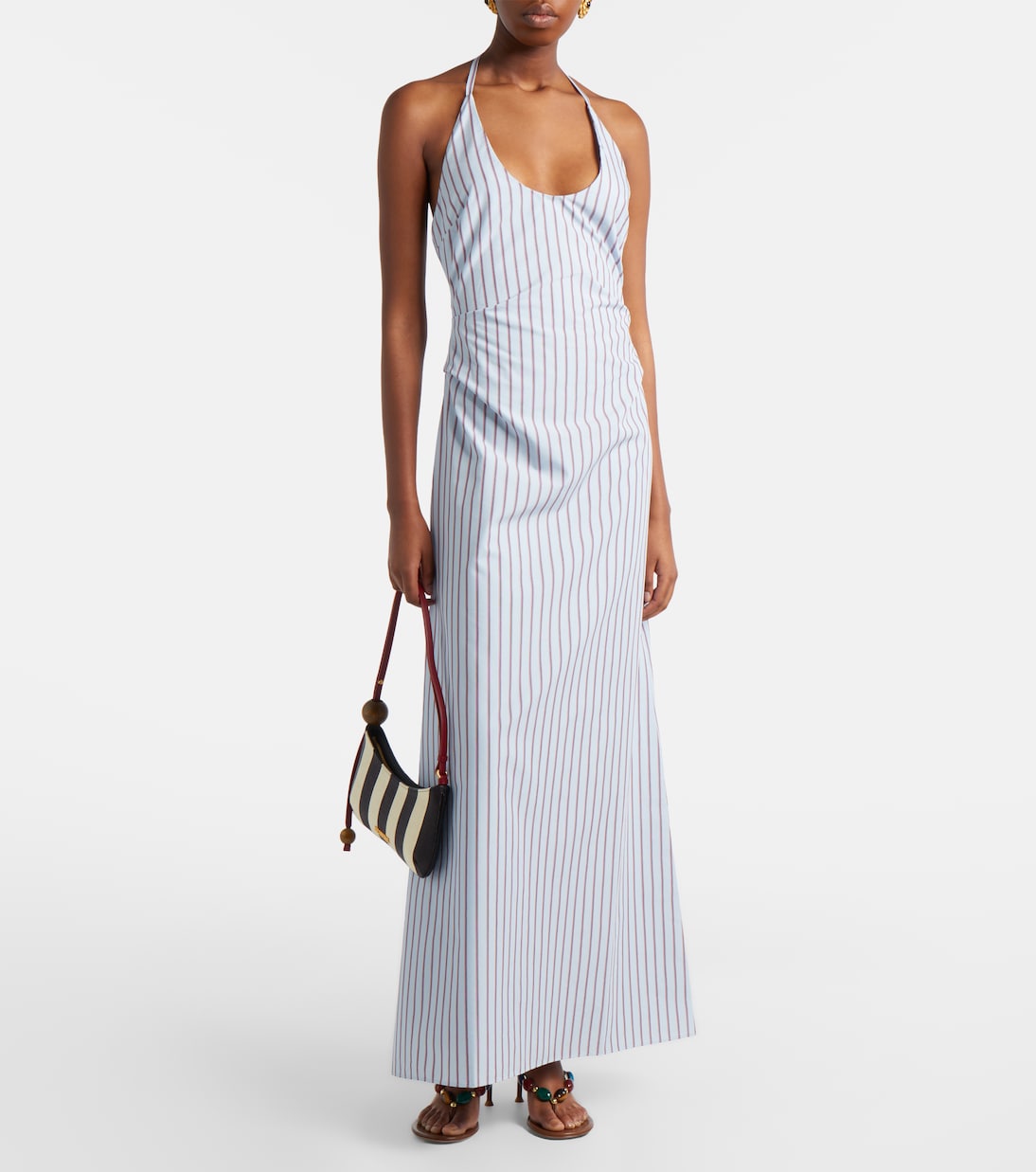 Pinstripe cotton-blend maxi dress | SIR