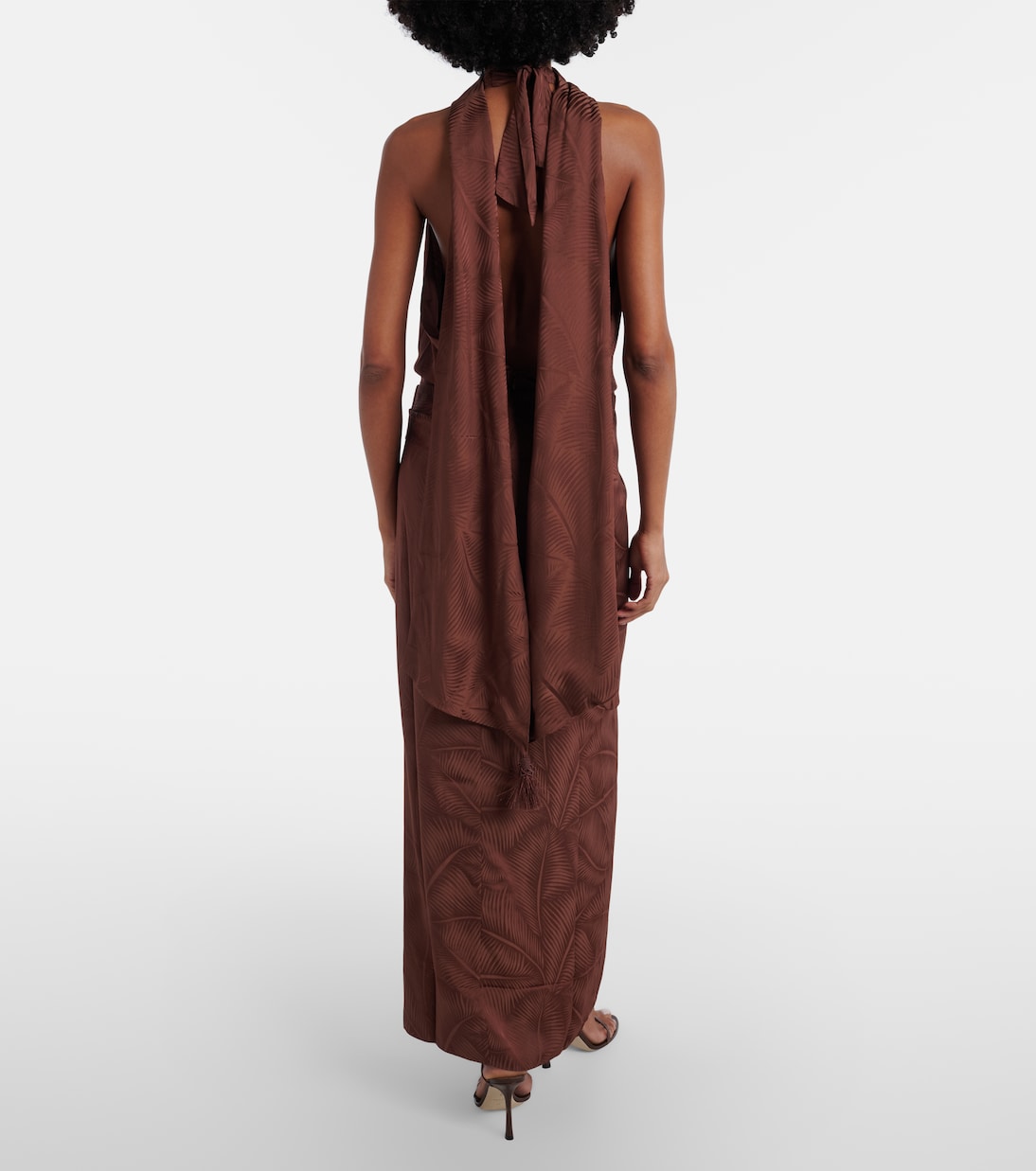 Halterneck jacquard maxi dress | Johanna Ortiz