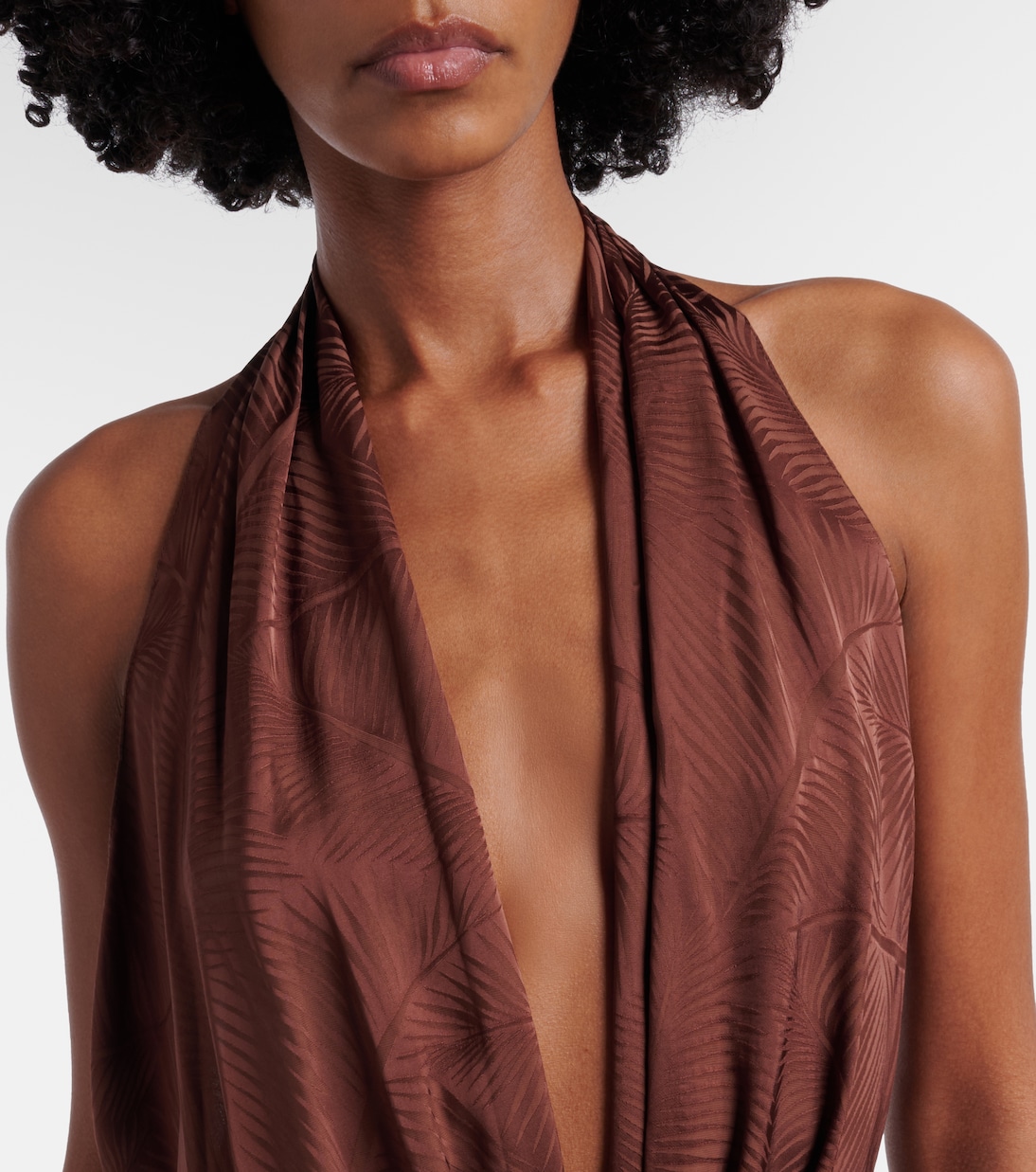 Halterneck jacquard maxi dress | Johanna Ortiz